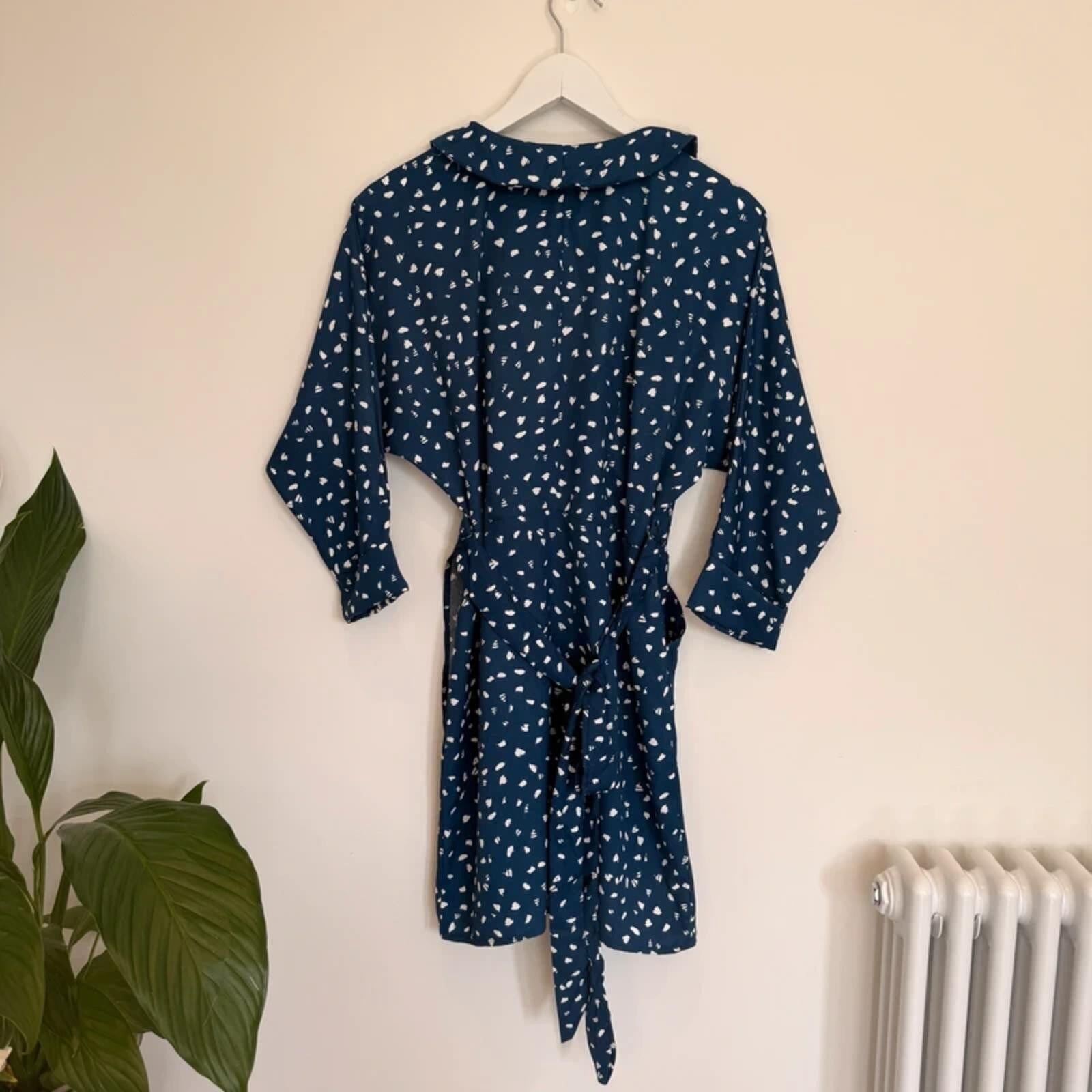 BNWT Dancing Leopard Navy Abstract Wrap Dress – Size 10 – Recycled Materials