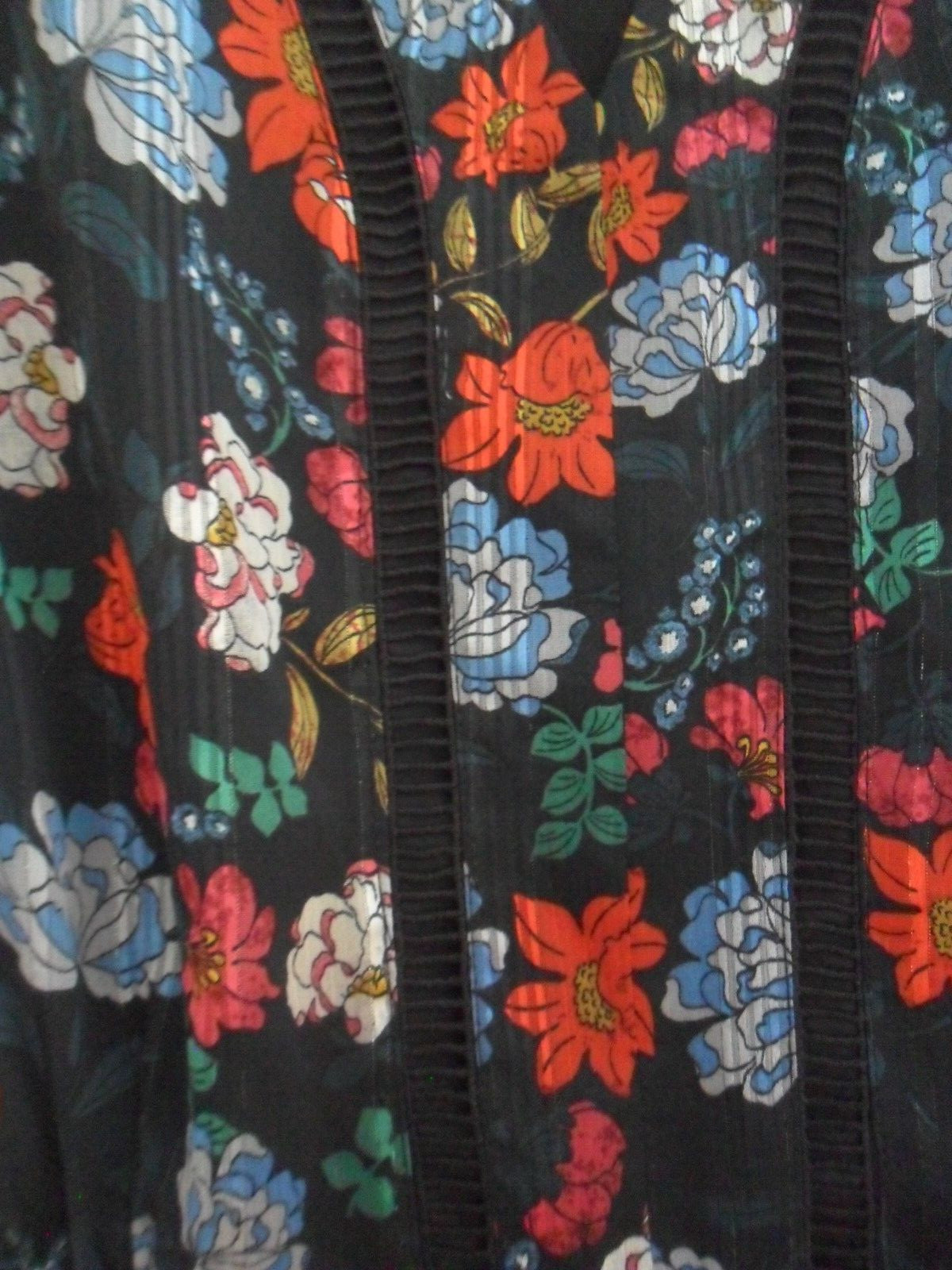 Nanette Lepore Black/ RED/ Green Multicoloured Floral Lined Dress Sz 10 BNWT