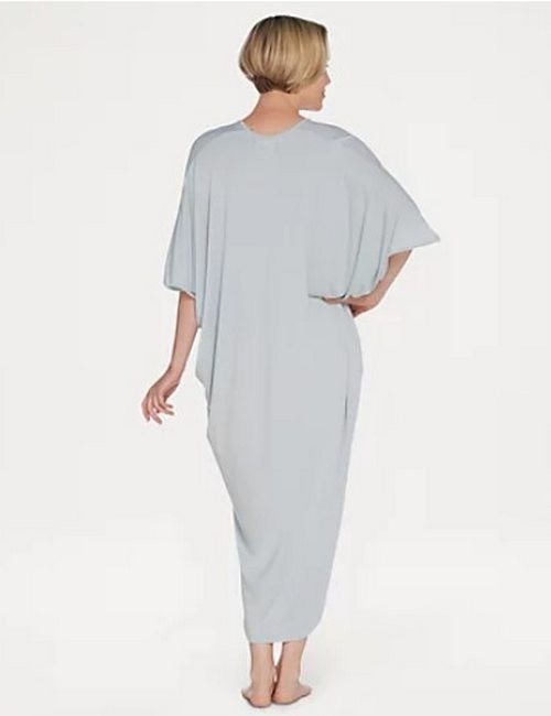 Barefoot Dreams O/S Plus Petite Pewter Lt Grey Luxe Milk Jersey Caftan New