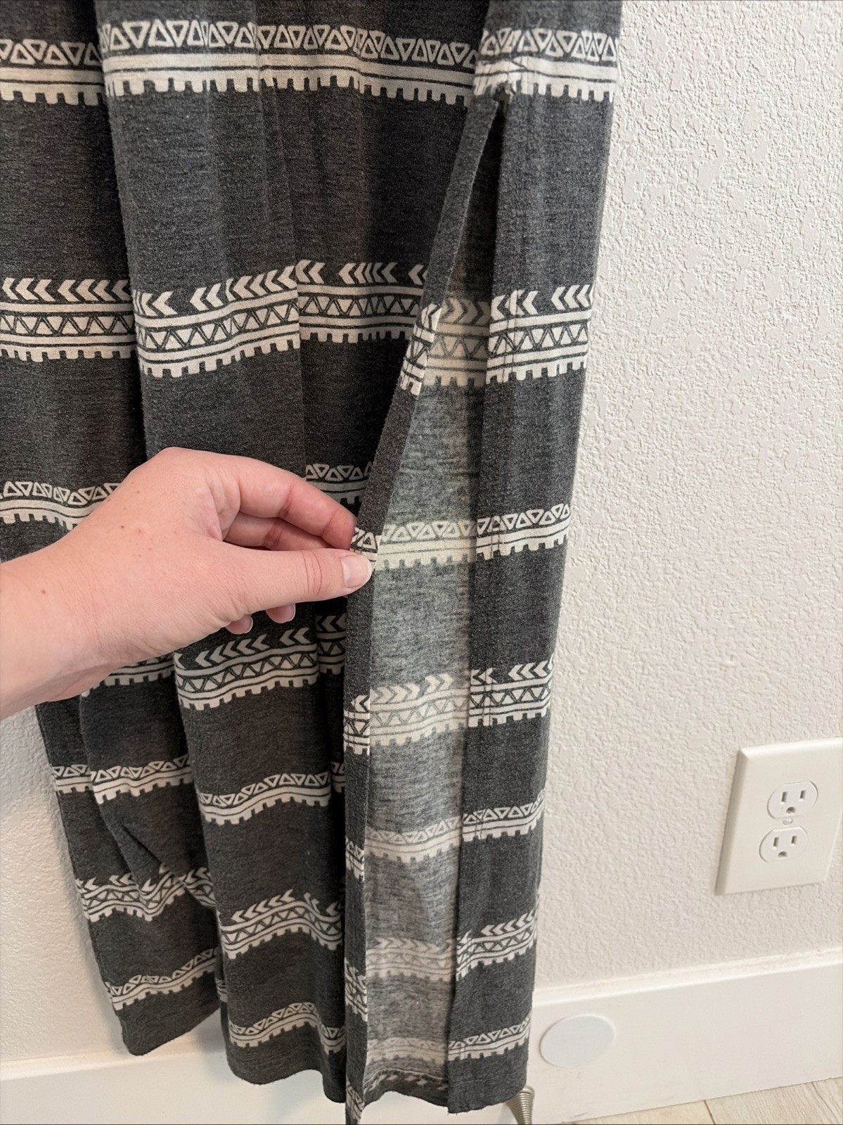 Mossimo Women’s Sleeveless Boho Maxi Dress Gray White Navajo Size Large