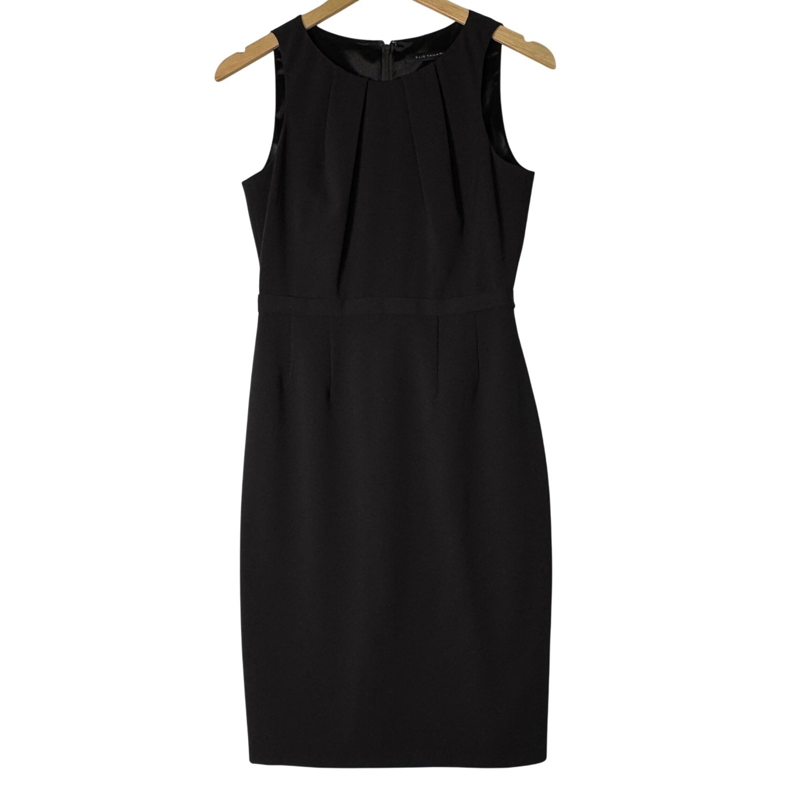 Elie Tahari Womens Size XS Black Sheath Dress Sleeveless LBD Office Work