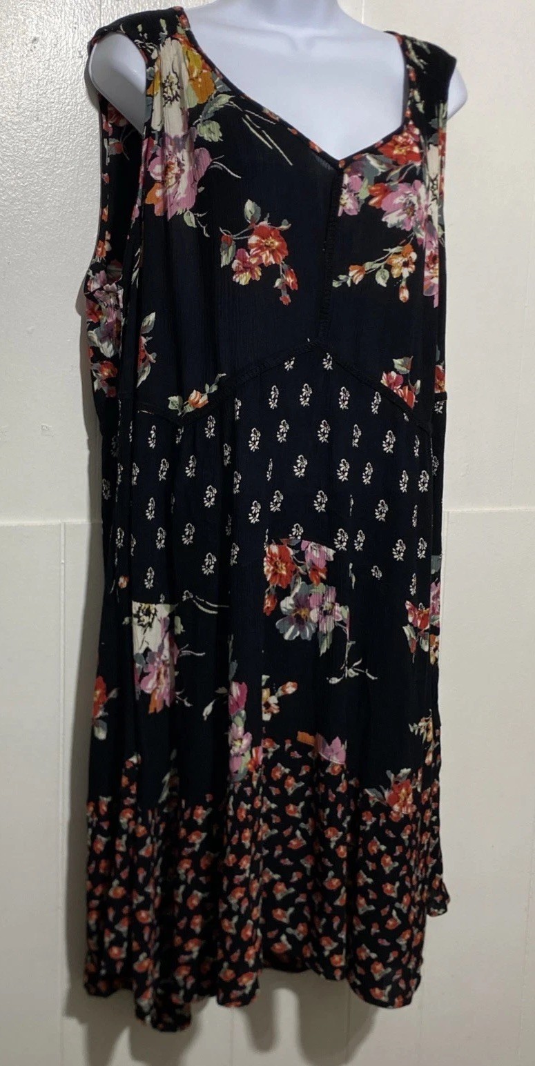 Bila Patchwork Dress Women Size XL Asymetrical Hem Boho Cottage Hippie Feminine