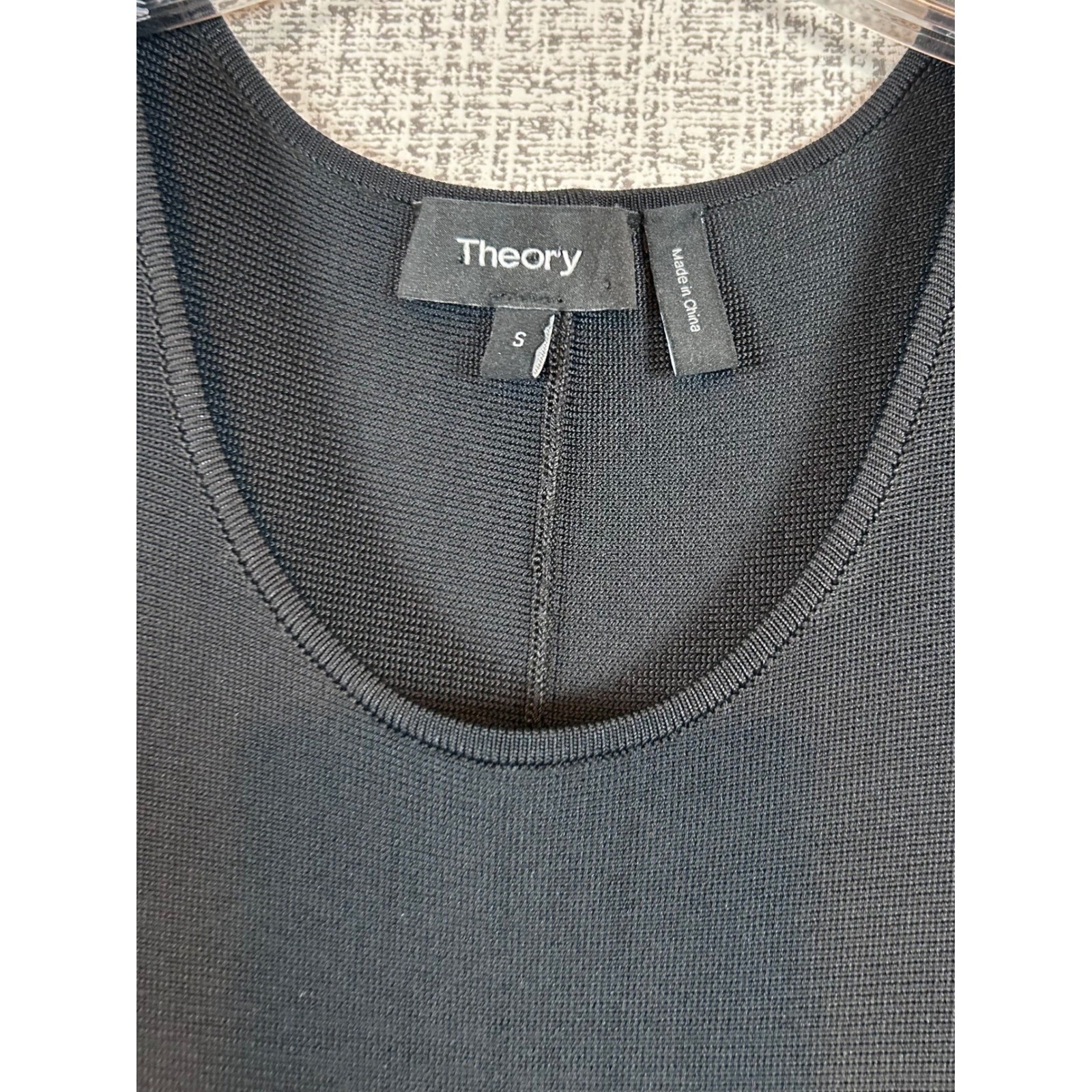 Theory Black Fit & Flare Knit Sleeveless Dress Knee Length Small LBD Minimalist