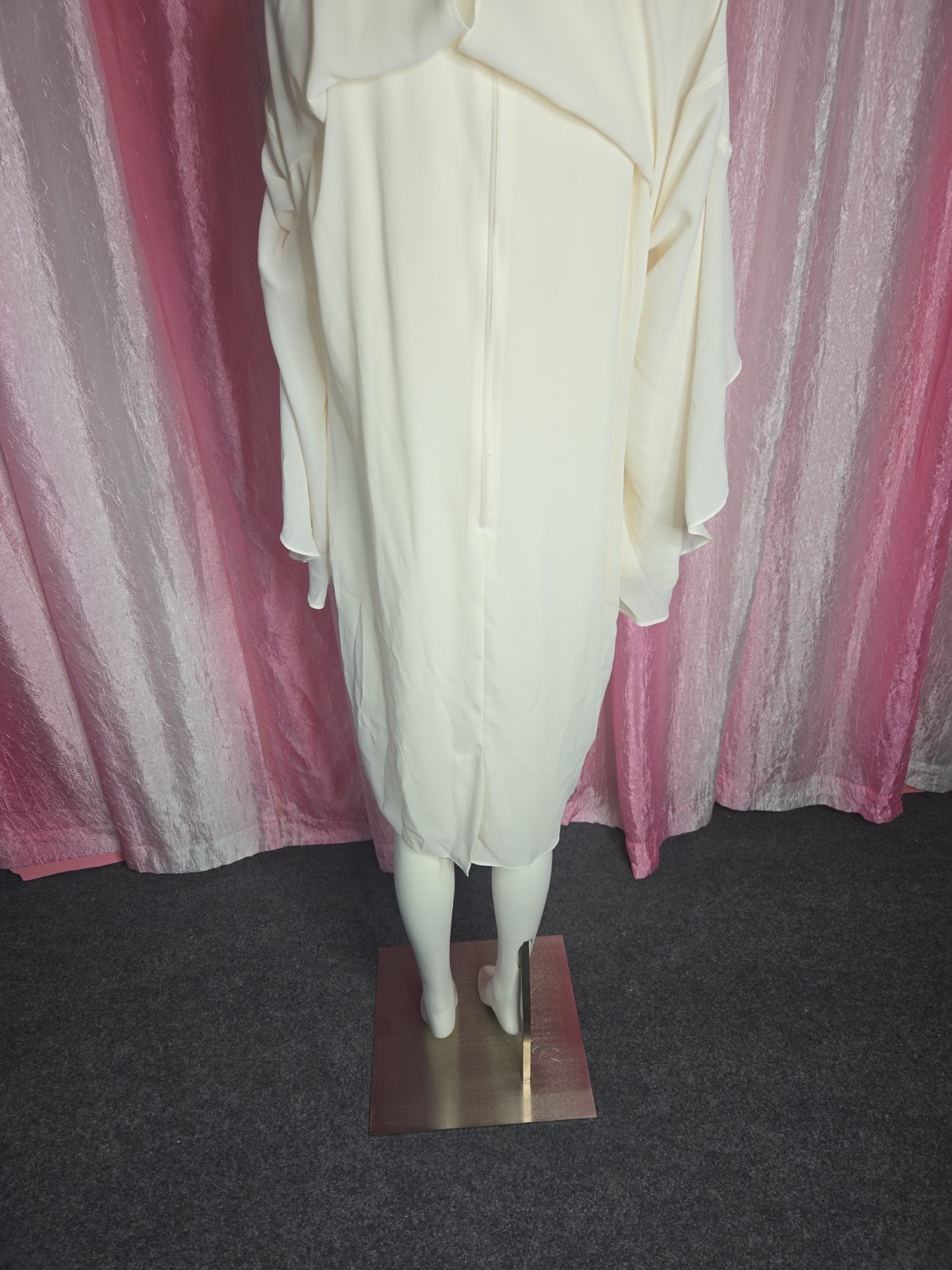Patra Exquisite Ivory Beaded Sequin Flowy Evening Dress Size 14