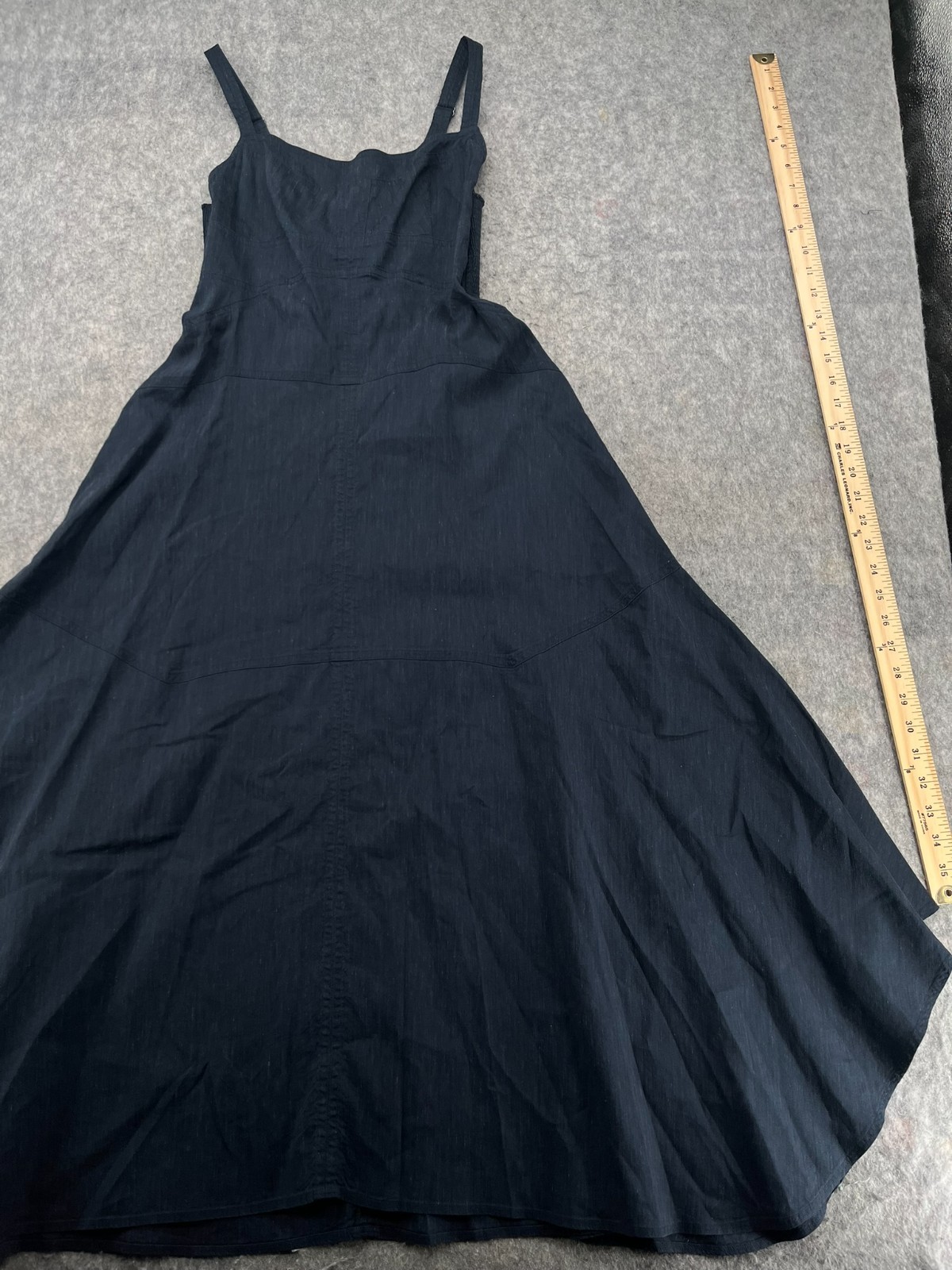 A.L.C. Navy Blue Harlow Linen Sleeveless Midi Dress Size 8