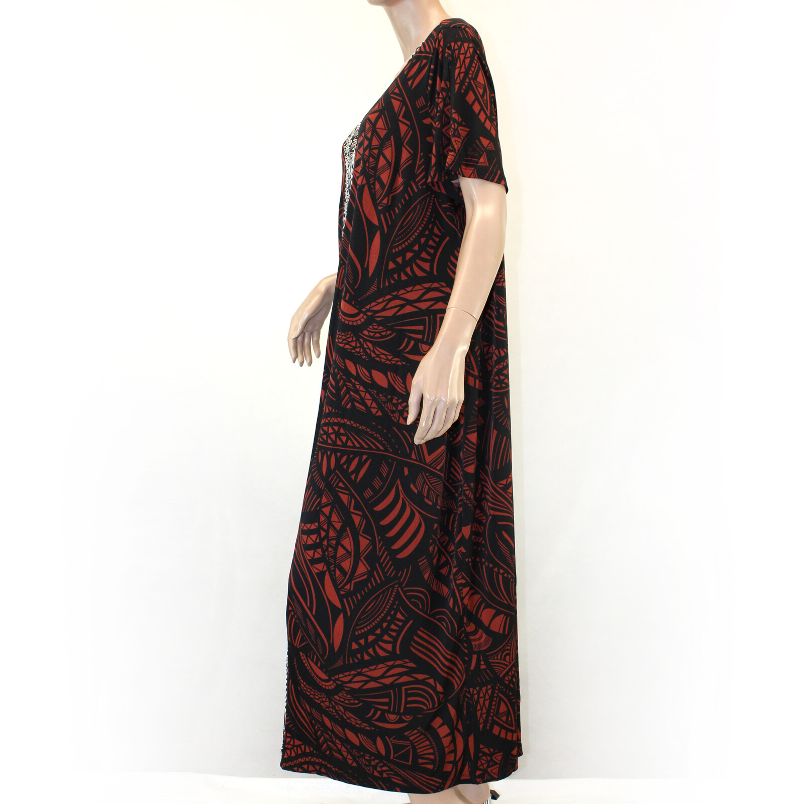 Catherines Plus Size Black/Brown/White V-Neck MAXI DRESS 2X, 22/24W