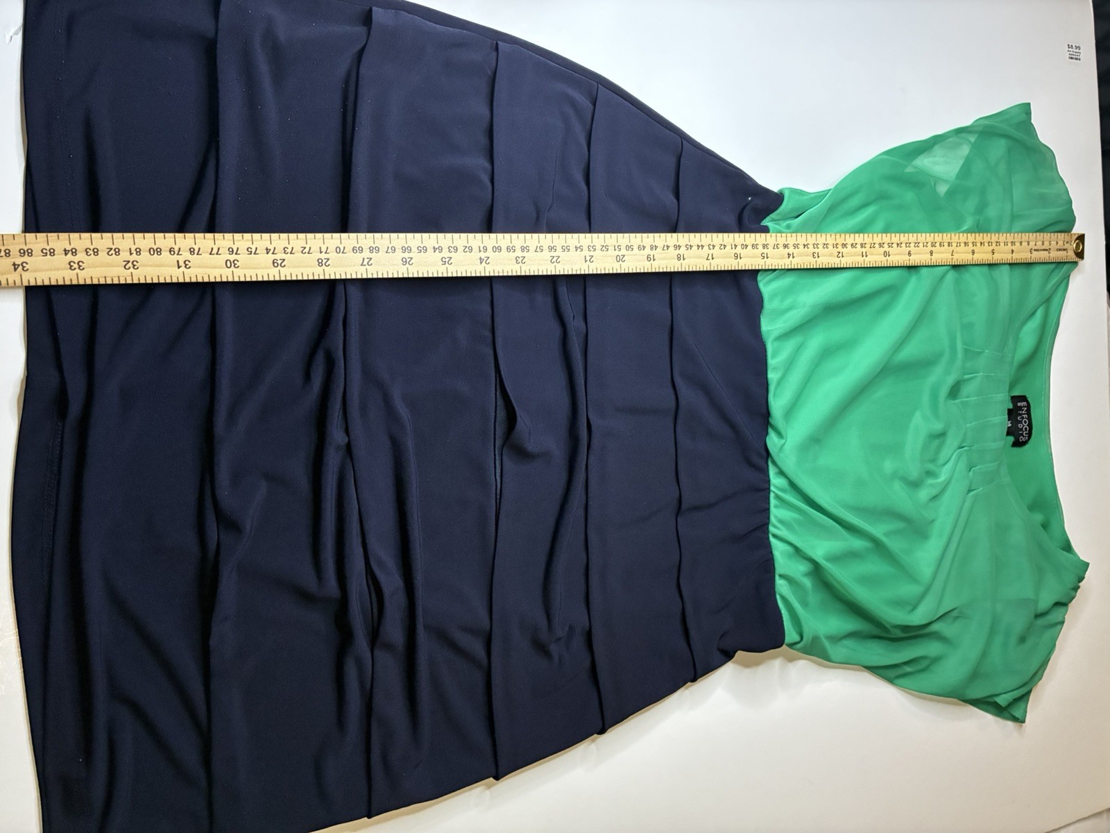 Enfocus Studio Womens Green Blue Midi Dress Sleeveless Size 14