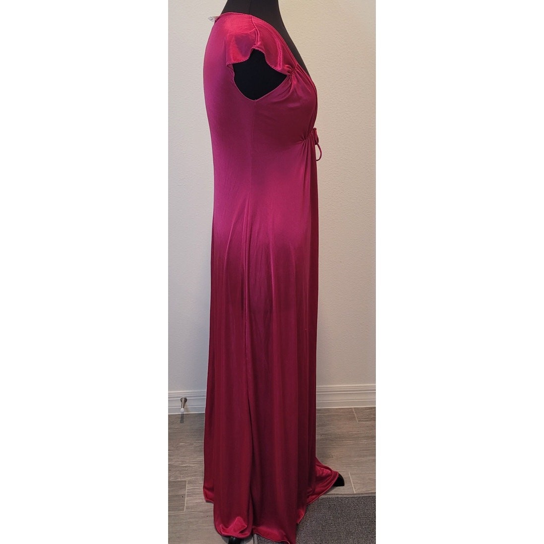 VTG 70s John Closs for Cira Pink Silky Nightgown Maxi Slip Dress XS S