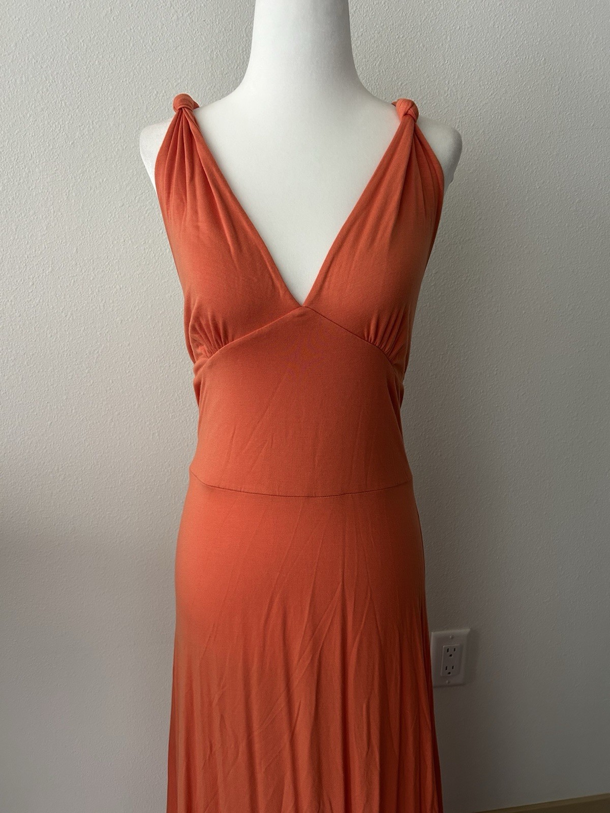 Vintage Spiegel Orange Drop Waist Maxi Gown Y2K Vacation Feminine Romantic Fairy