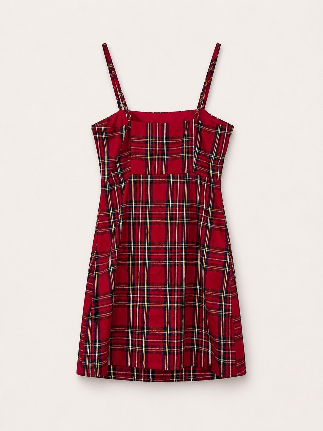 Forever 21 Women’s Red Plaid Mini Dress Spaghetti Strap Above Knee Size S