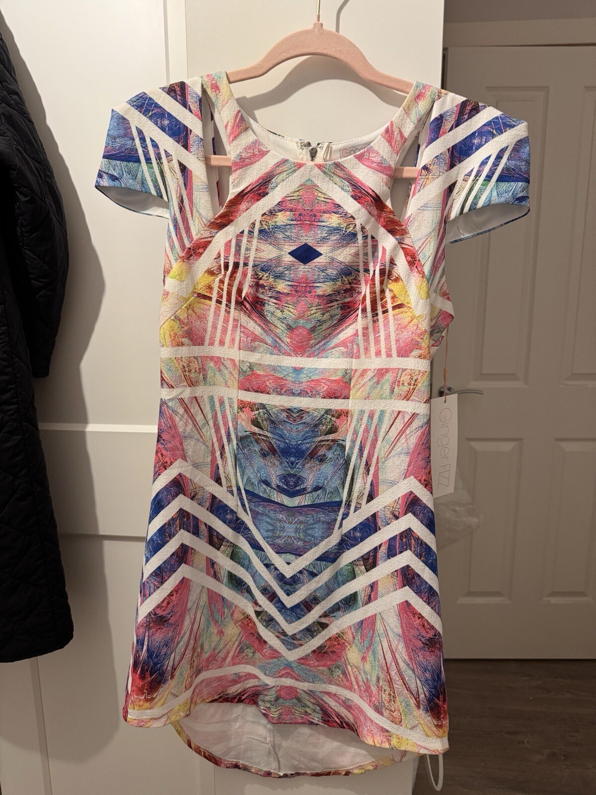 Ginger Fizz Disco Mini Cut Out Dress Size UK8 (small) – Multicolour