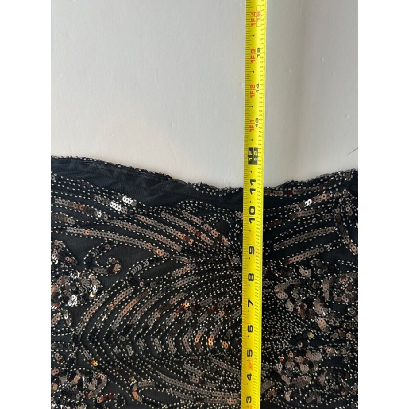 GB XS Black Beaded Sequin Mini Dress Homecoming HOCO Cocktail Party Gatsby Glam