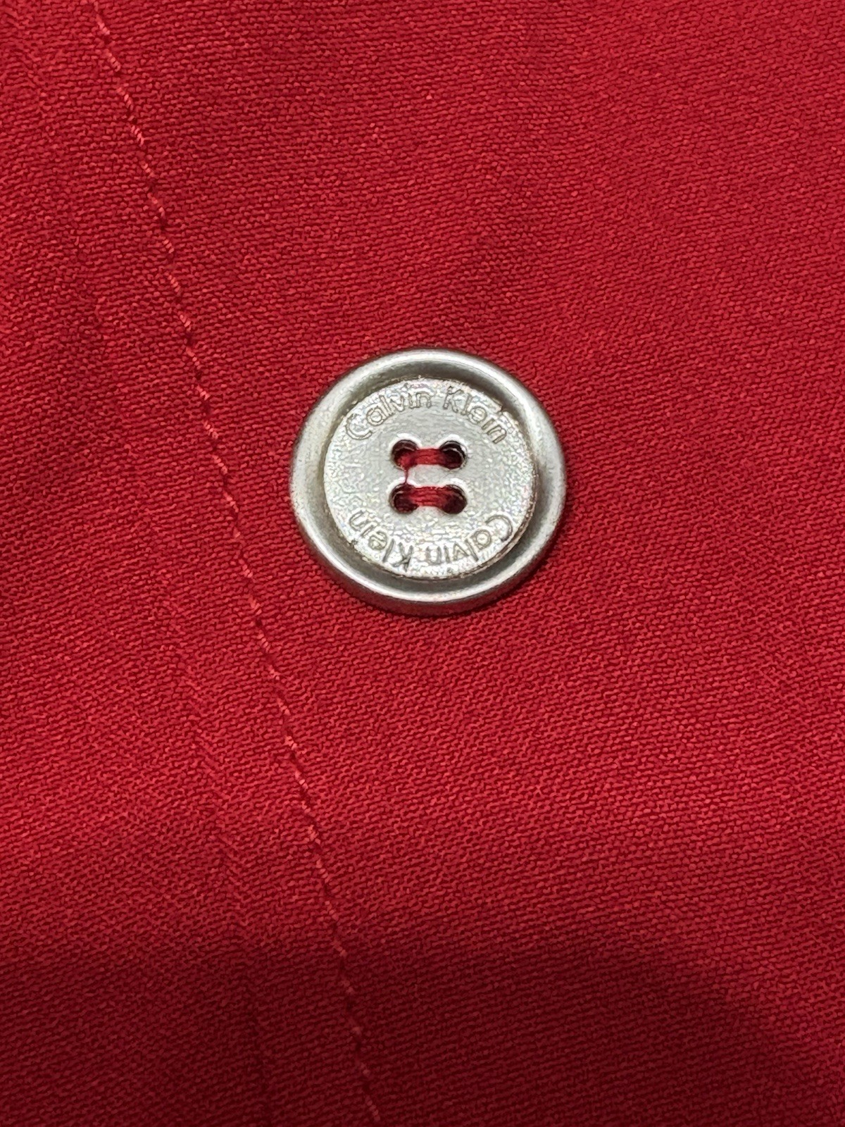 Calvin Klein Red Double Breasted Trench Dress with Belt Size S