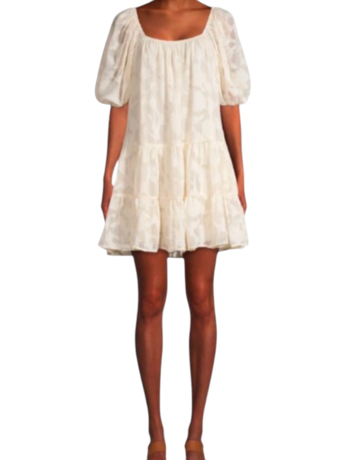 Prairie Styled Jacquie The Label Puff Sleeves Maxi Ivory Dress L Boho Cottage