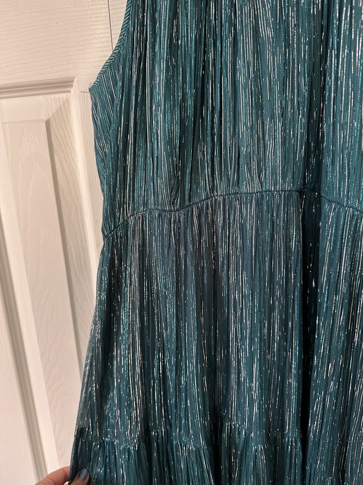 Anthropologie Metallic Celestial Halter maxi Gown by Ranna Gill Size L