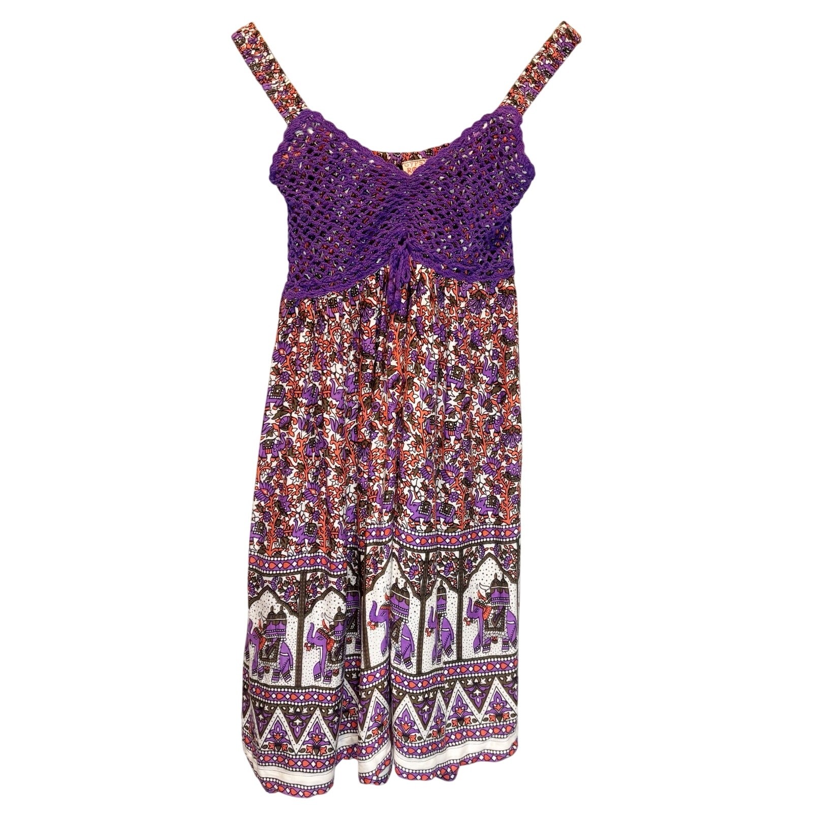 Gypsy Rose Sleeveless Printed Boho Mini Dress – Free Size
