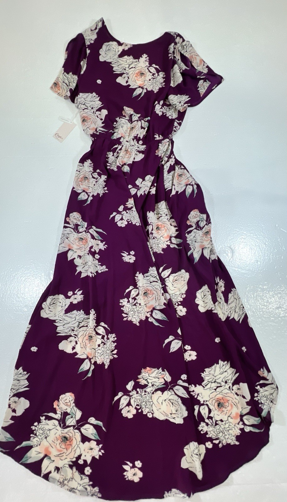 Candie’s Purple Floral High-Low Romper Dress Size Large Brand New With Tags