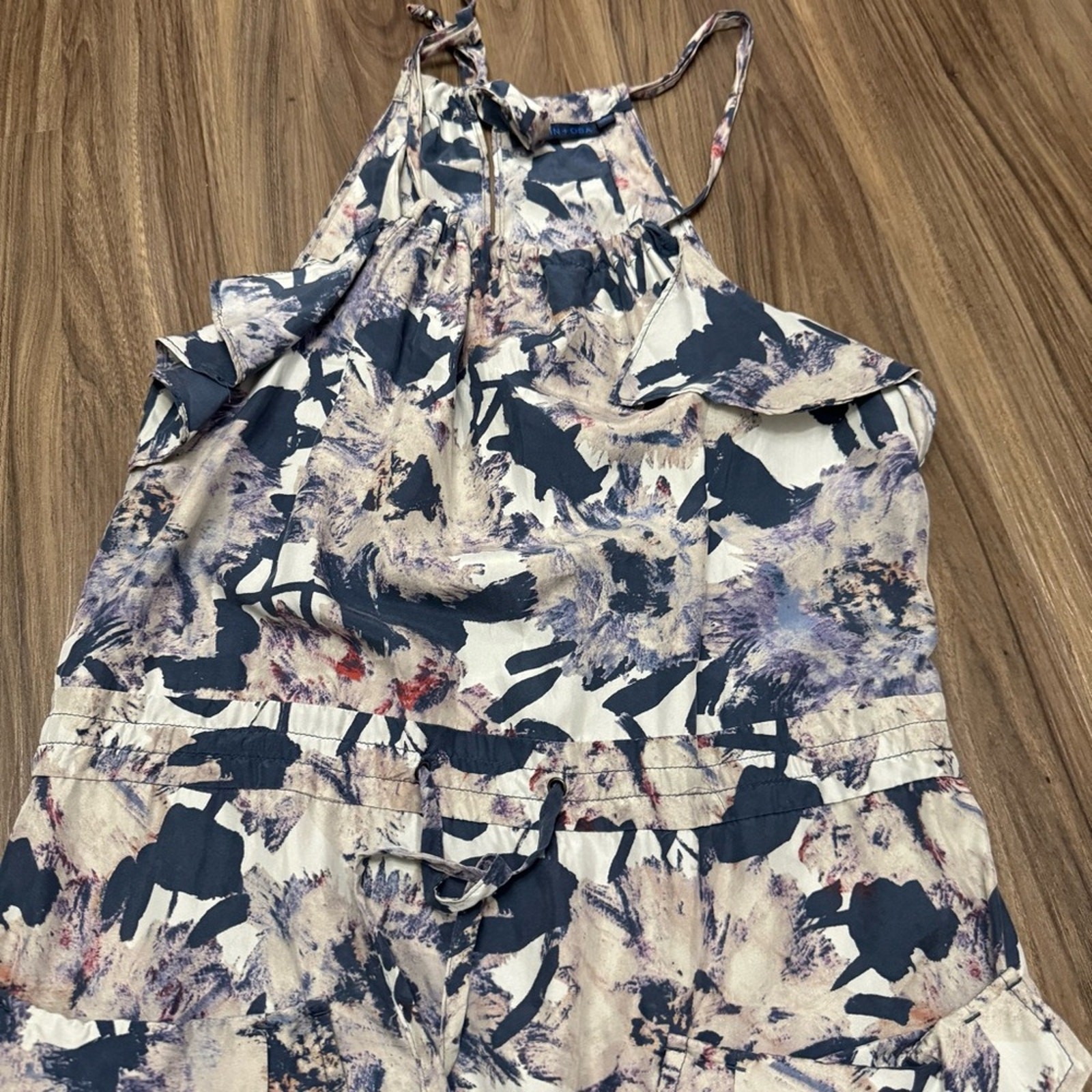 Martin +osa women sz 0 Boho Chic Abstract Ruffle Sundress dress