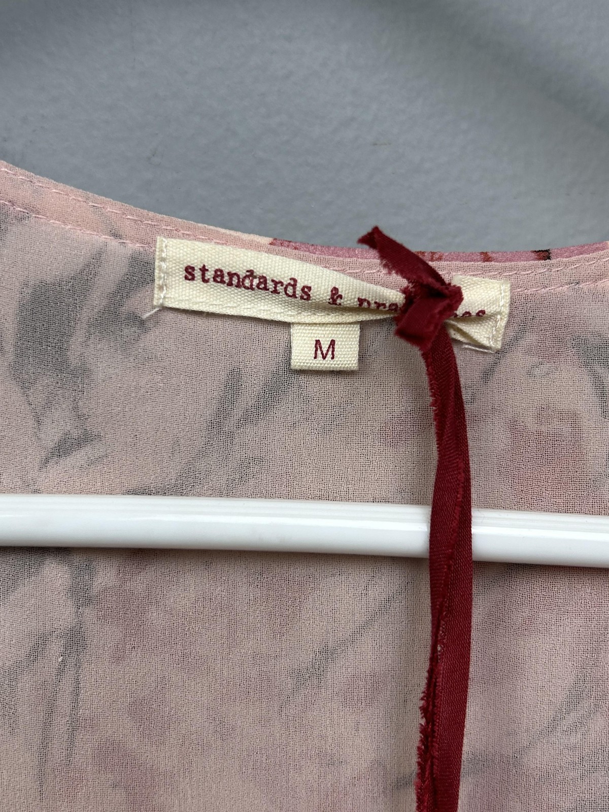 Standards & Practices Dress Womens Medium Pink Garden Floral Wrap High Low Hem