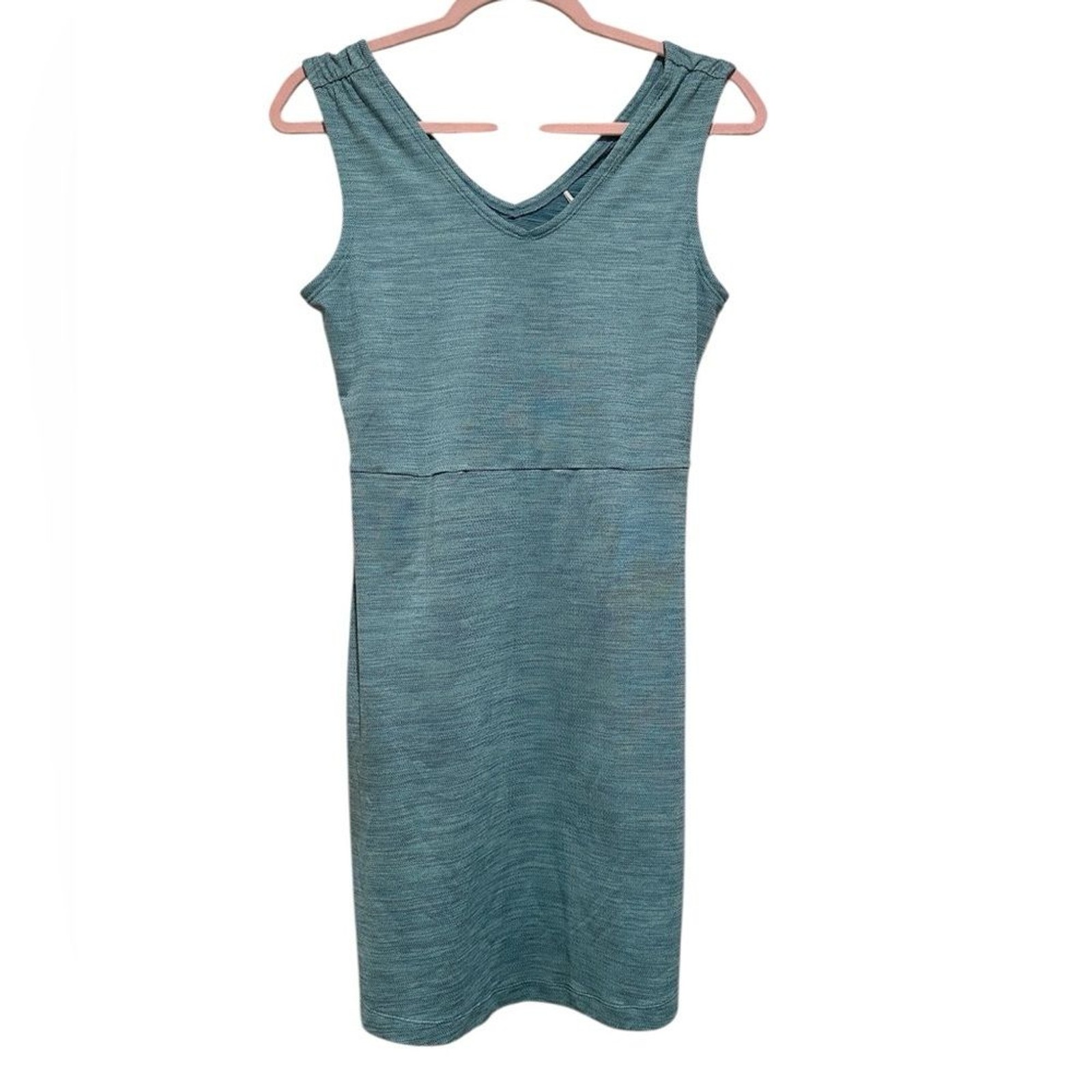 TOAD & CO TECH TOMBOY HEATHER GREEN VNECK SLEEVELESS DRESS XS