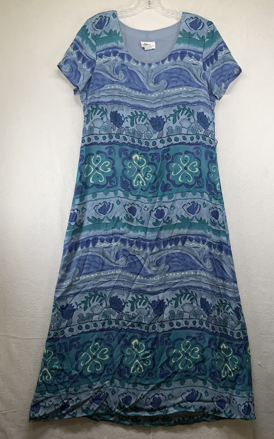 Vintage Women’s Maxi Dress Size 6 AOP Beach Vibes Waves Art Print String Belt