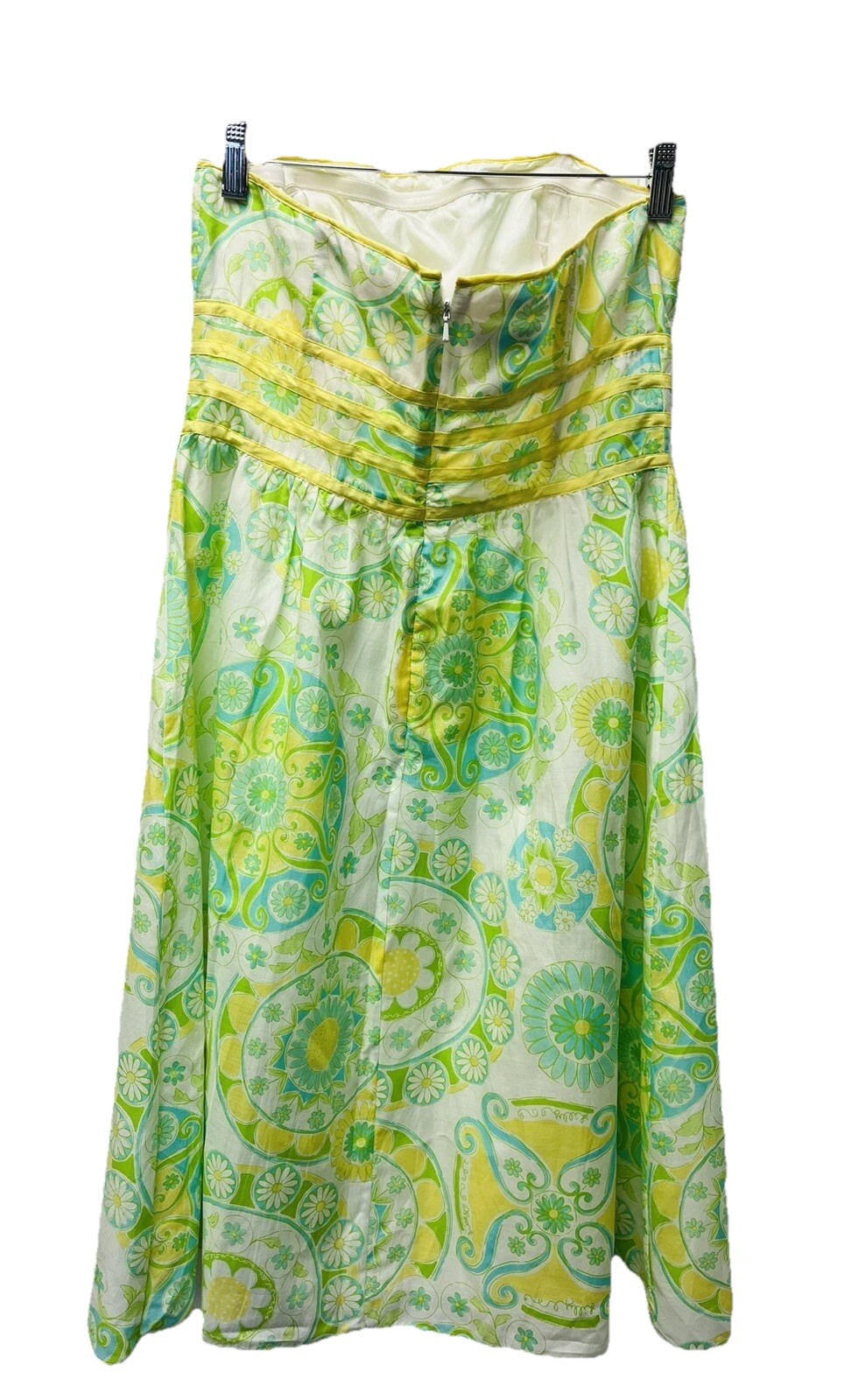 Lilly Pulitzer Dress 10 Strapless Silk Cotton Paisley 60sWedding Garden Party