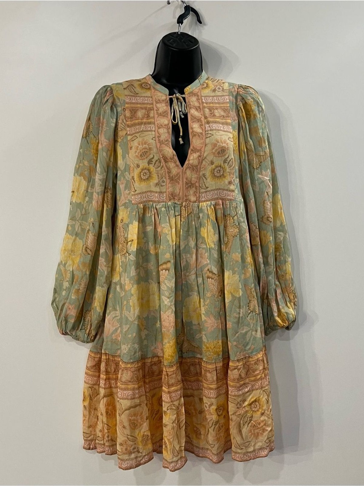 Spell Butterfly Boho Tunic Dress Botanical Mini Dress Size XS