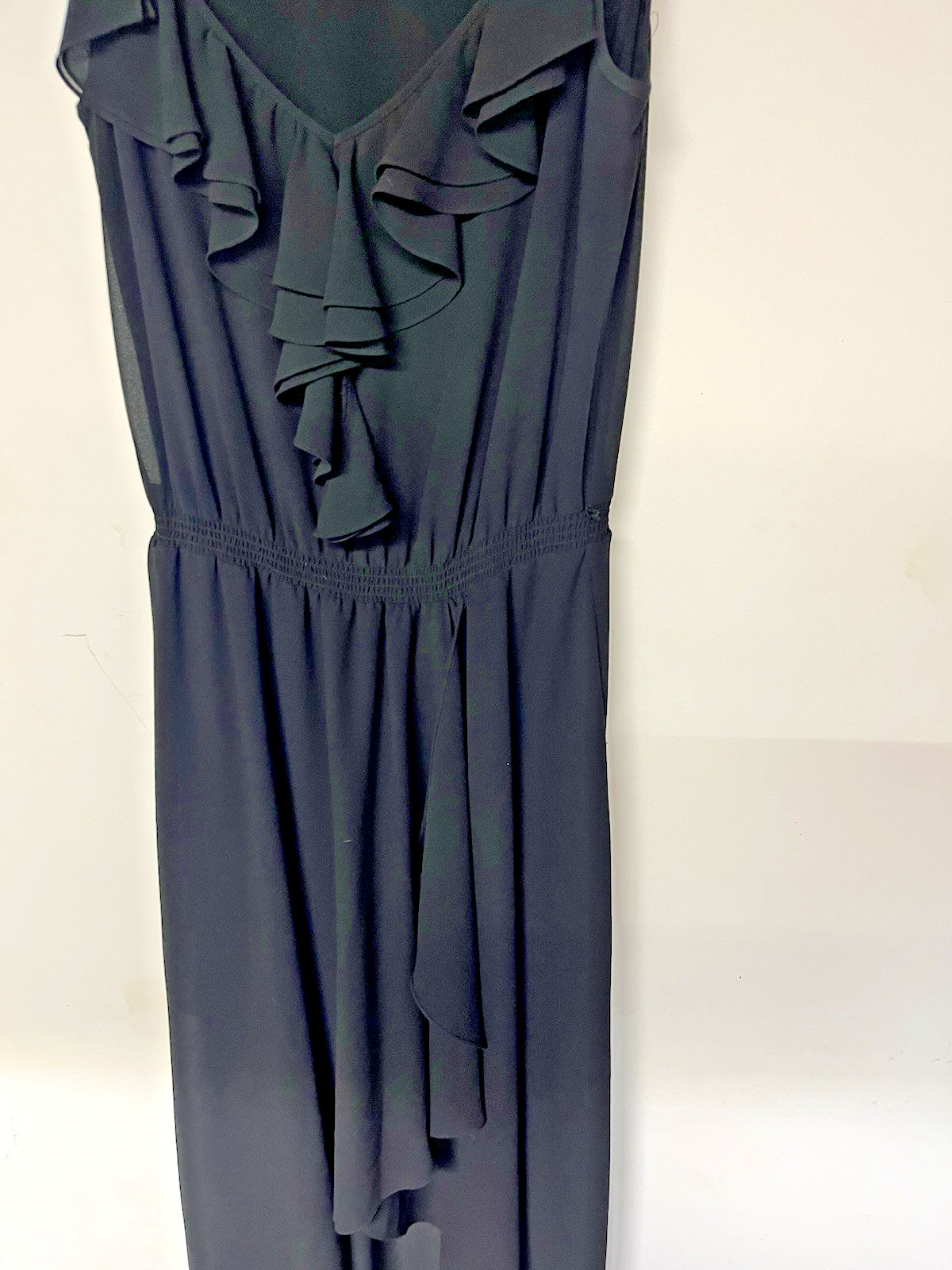 Cache Black Ruffle Chiffon Cocktail Dress Women Small Sleeveless Layered Y2K
