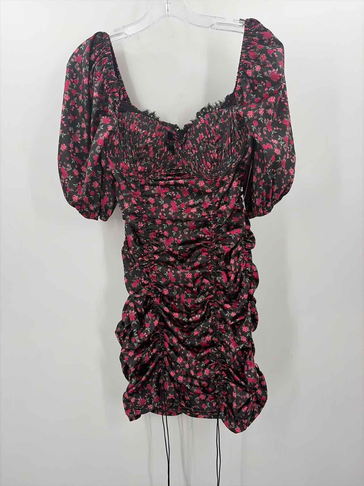Pre-Owned For Love & Lemons Black Size Medium Short Short Sleeve Dress