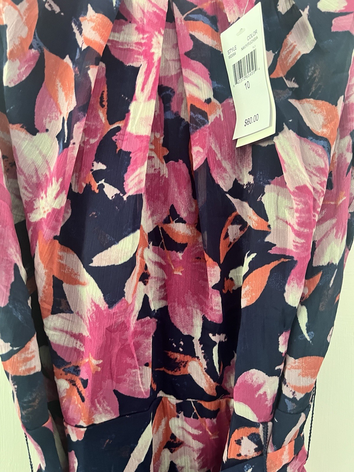 Womens Harper 241 Chiffon Floral Asymmetrical Hem Sheath Dress – 10