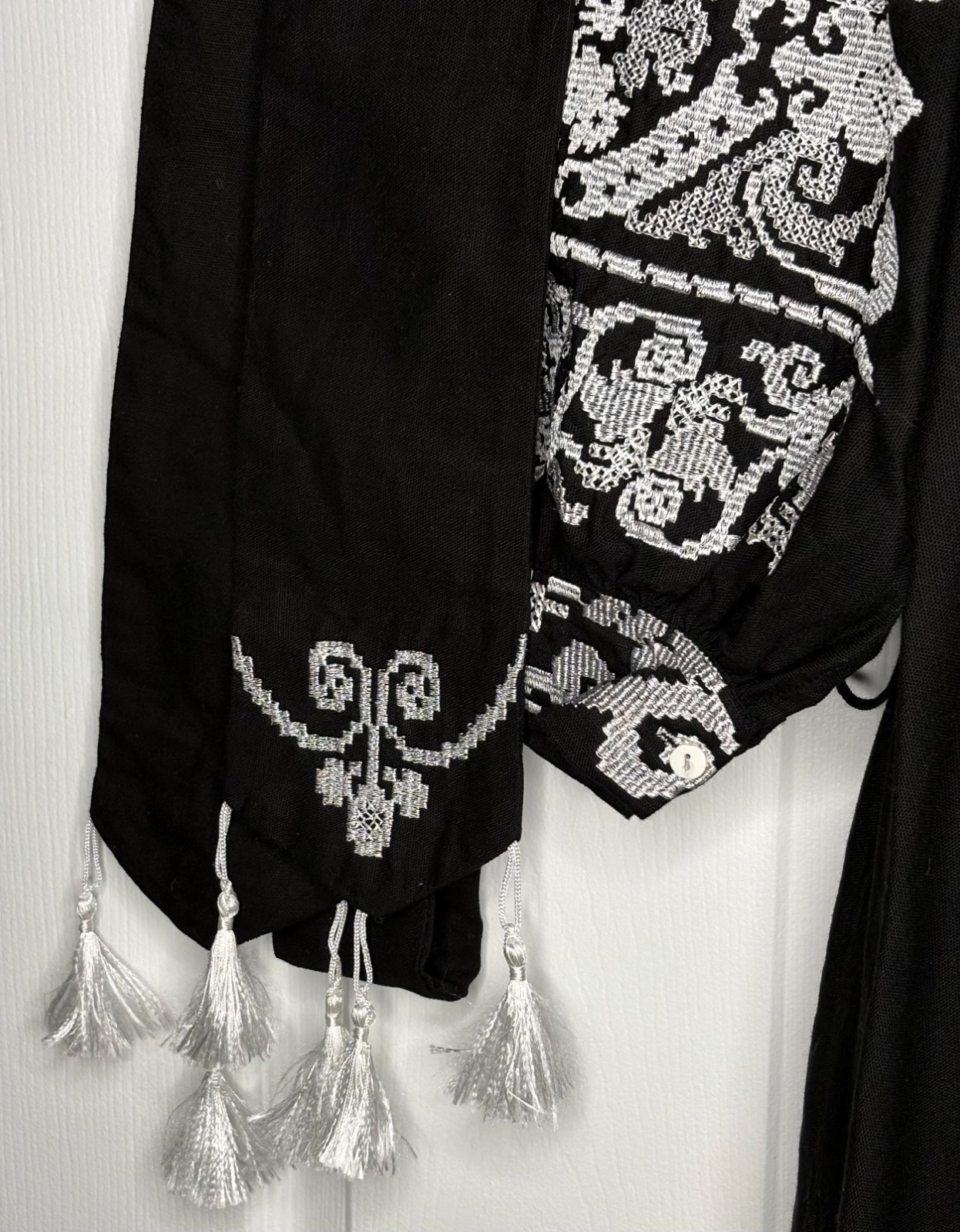 Couples Match Vyshyvanka Set – Black Embroidered Dress and Men’s Shirt, Ukrainia
