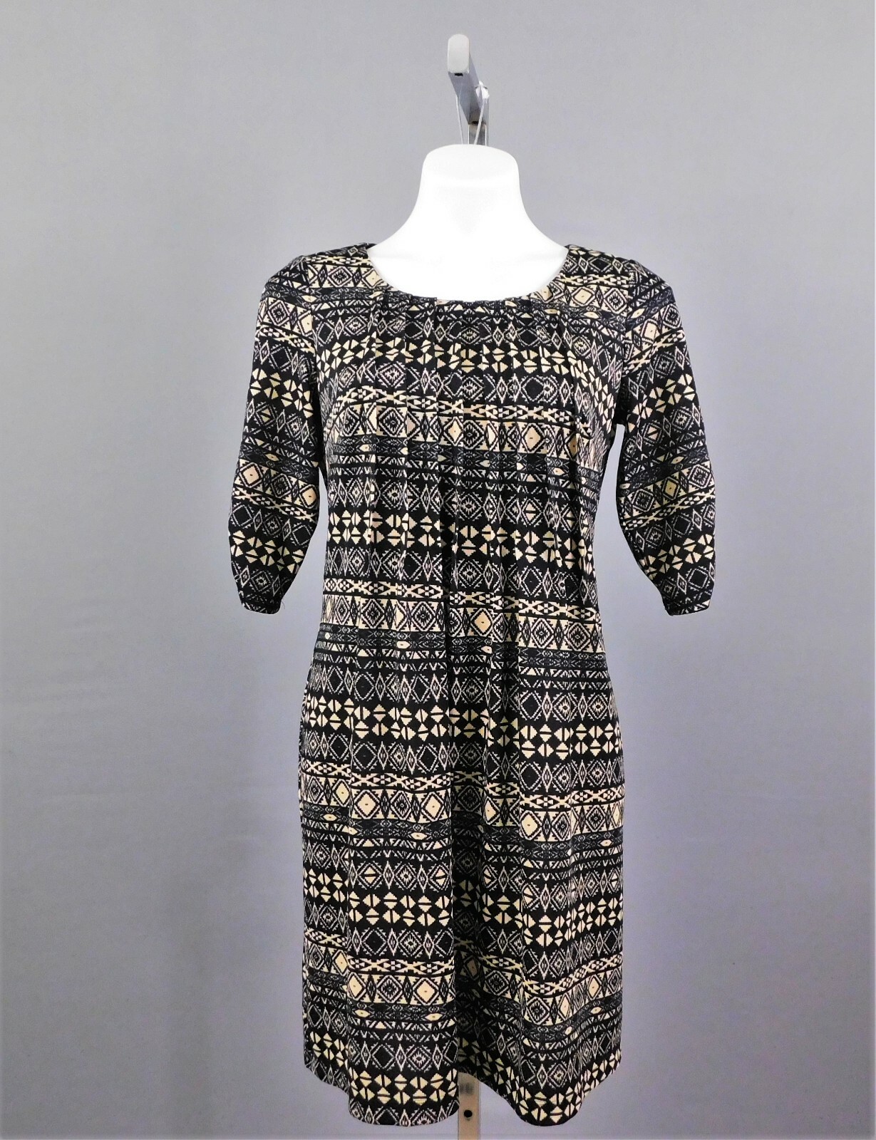 Perceptions Women’s Dress, Size S, Black/Beige, 95% Polyester, 5% Spandex