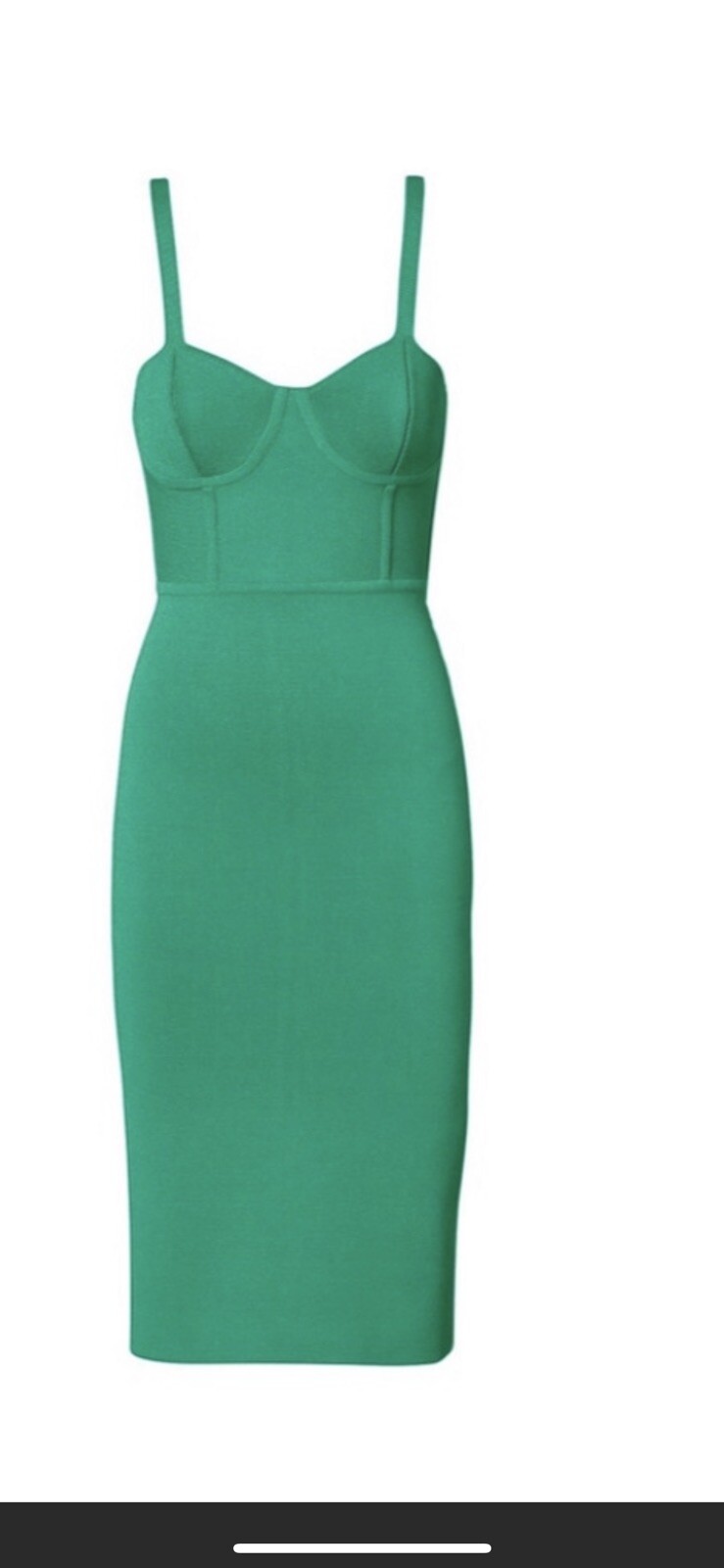 scanlan theodore crepe knit small green Midi Straps Dress