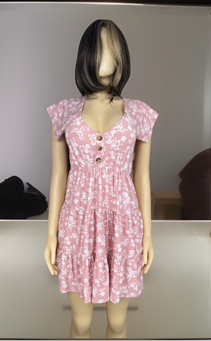 NOBO Boho Floral Regular Fit Pink Dress Women’s Size S (3-5) Preowned