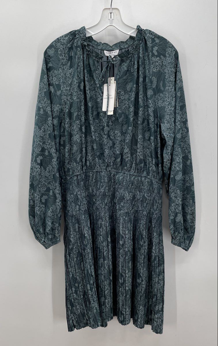 NWD Current Air Women’s Pleated Floral Turquoise Dress – Size M