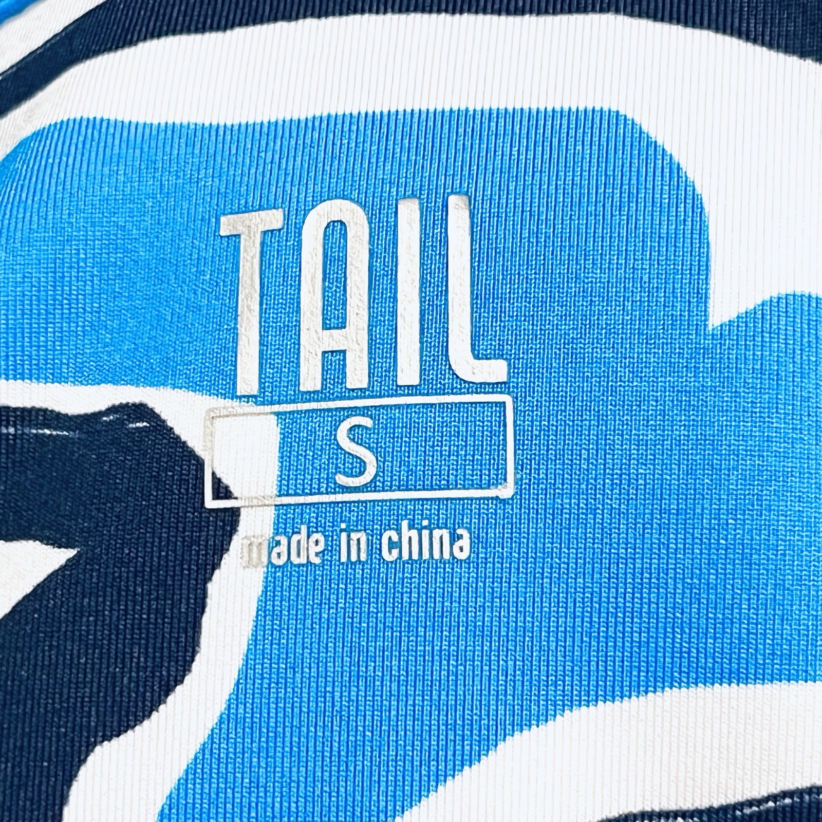 Tail Activewear Dress UPF50+ Blue White Flowing/Wavy Print Pullover Zip/Pocket S