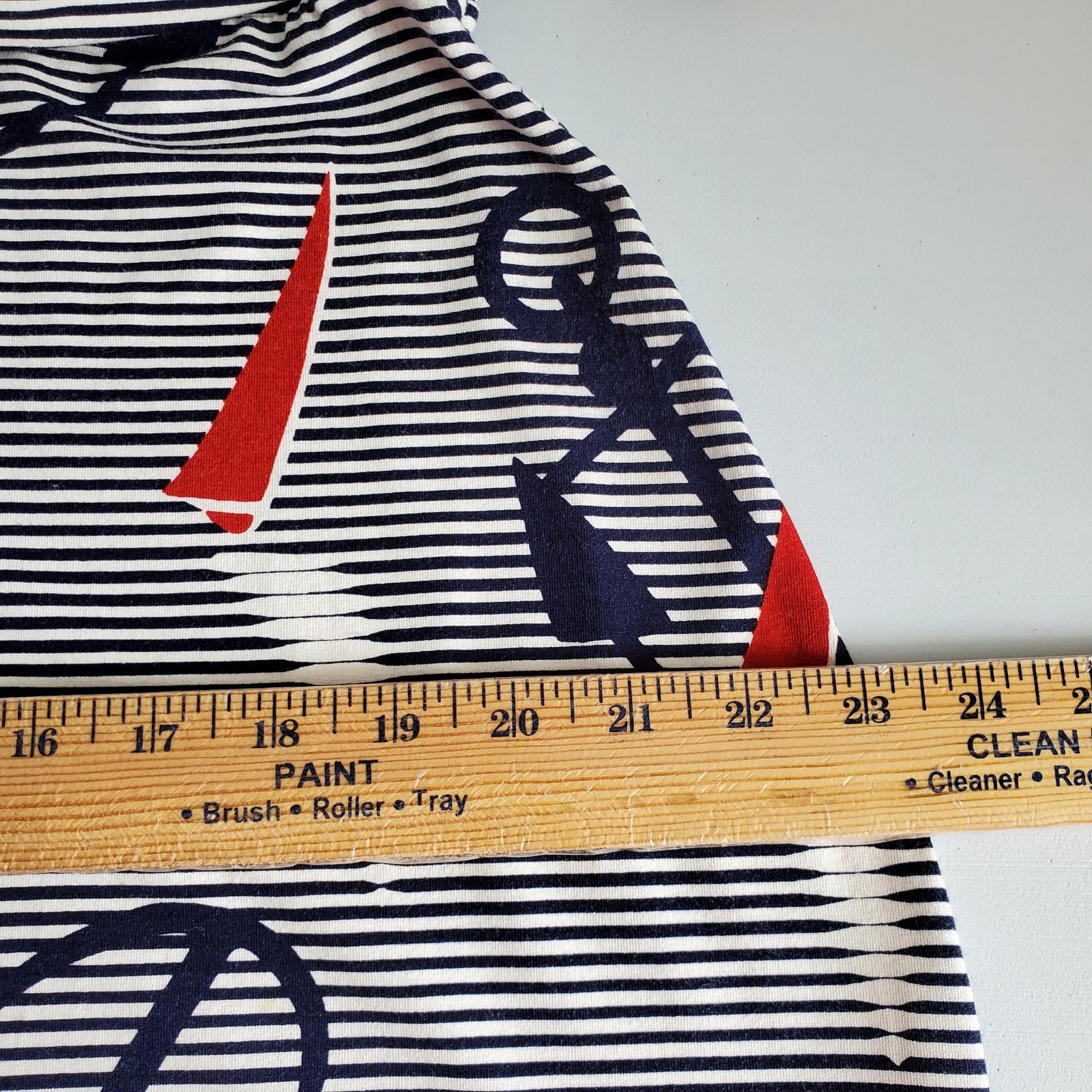 Talbots Blue White Nautical Midi Dress L Classic Casual Career Preppy Stretch