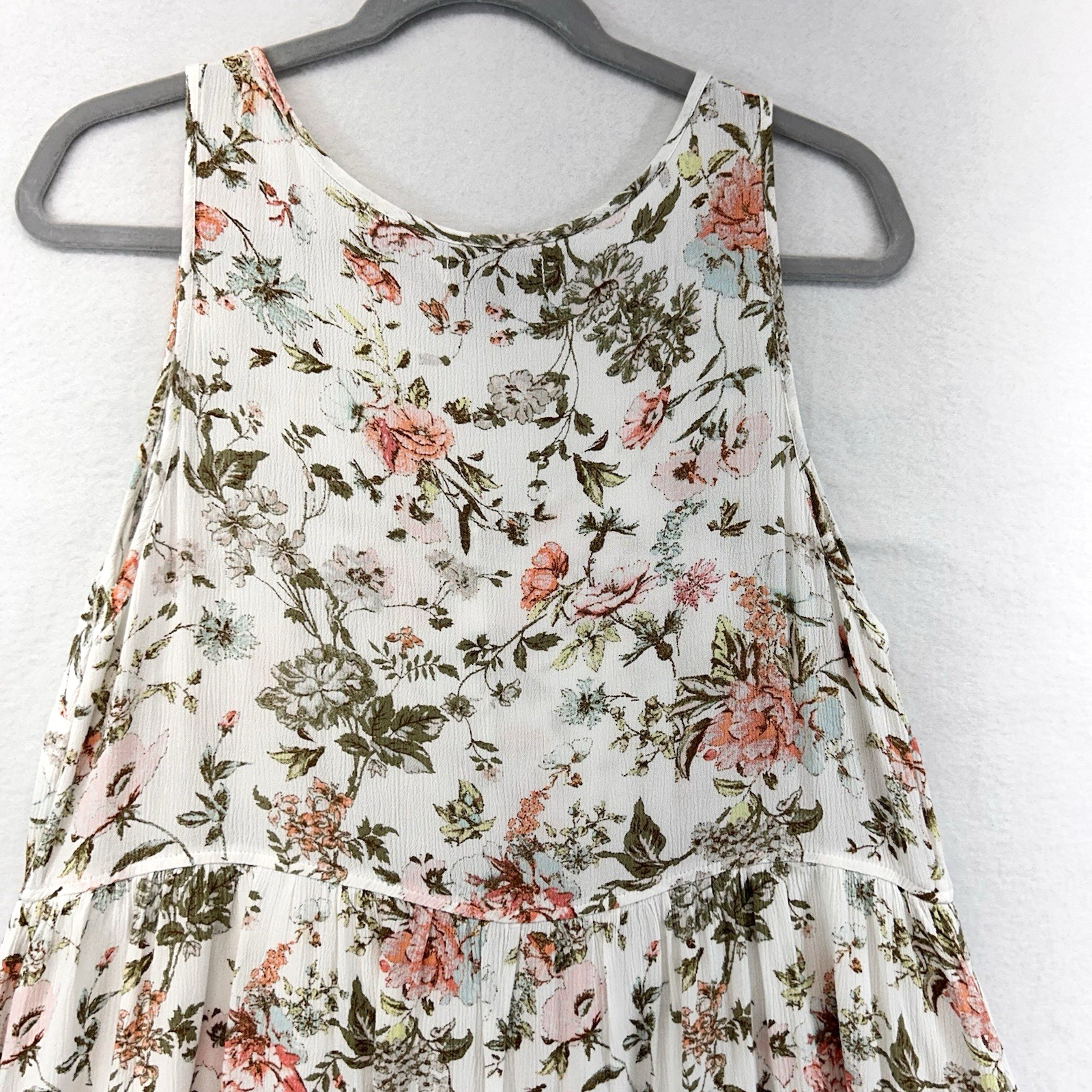 Frye Button Front Midi Dress Large Floral CottageCore Prairie Garden Farm Boho