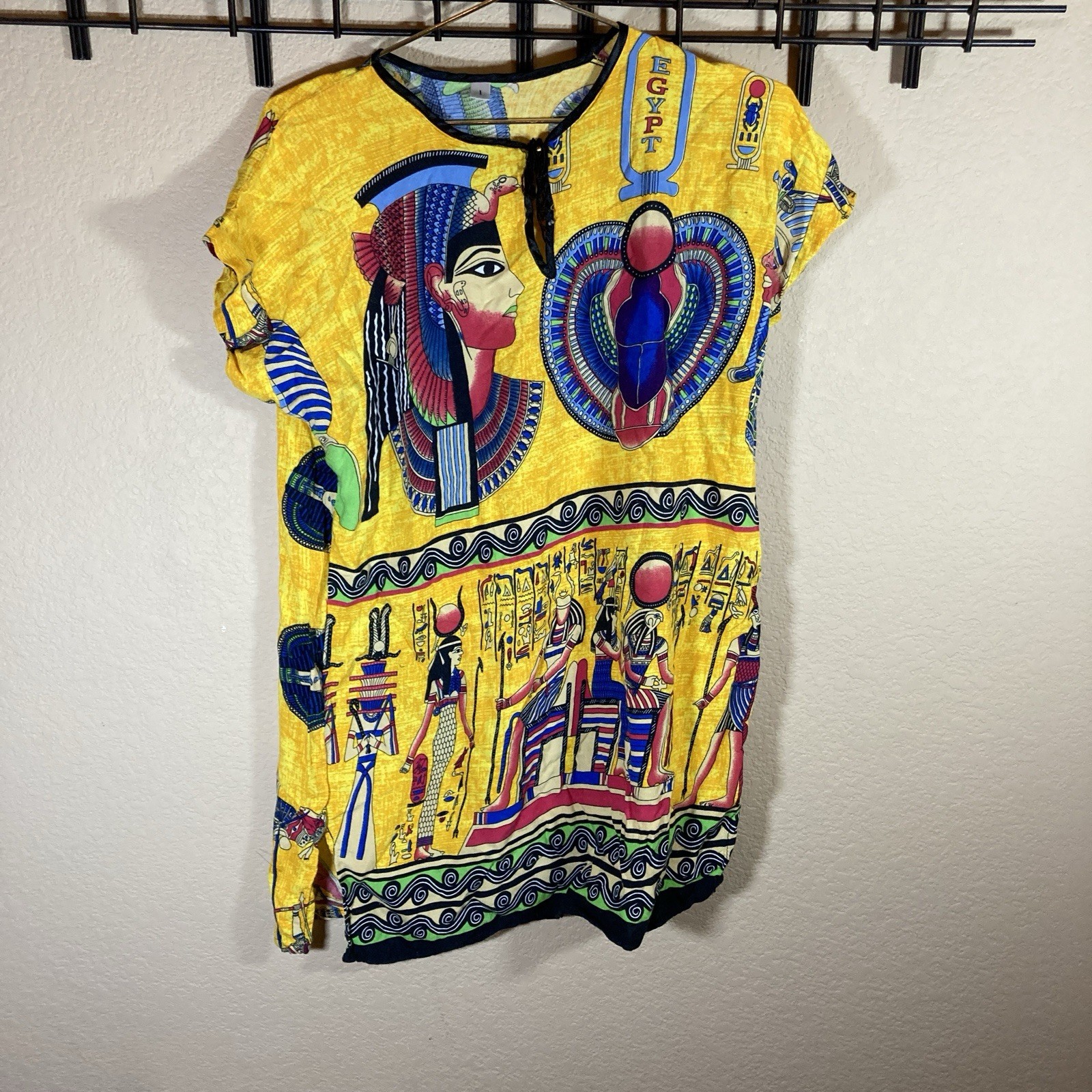 Womens Dress Yellow Made In Egypt Dress Nefertiti Size 1