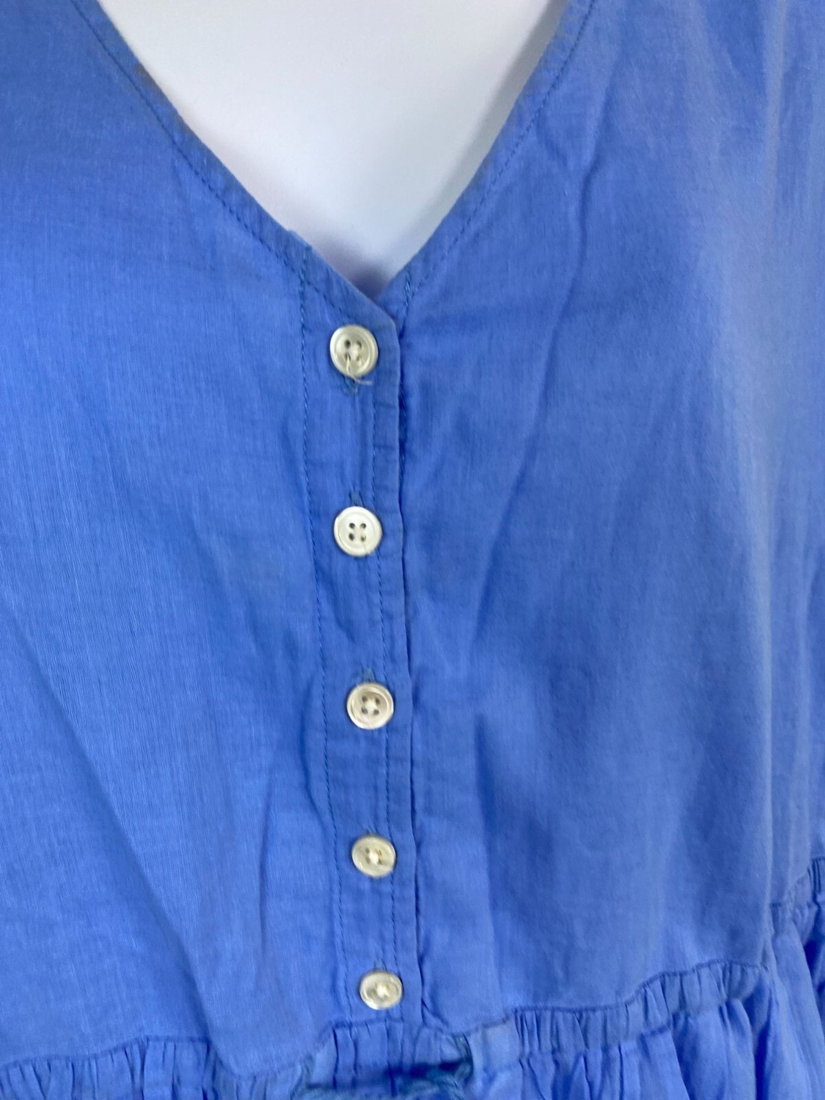 ATM Anthony Thomas Melillo Blue V-Neck Dress size Medium Lightweight 3/4 Sleeve
