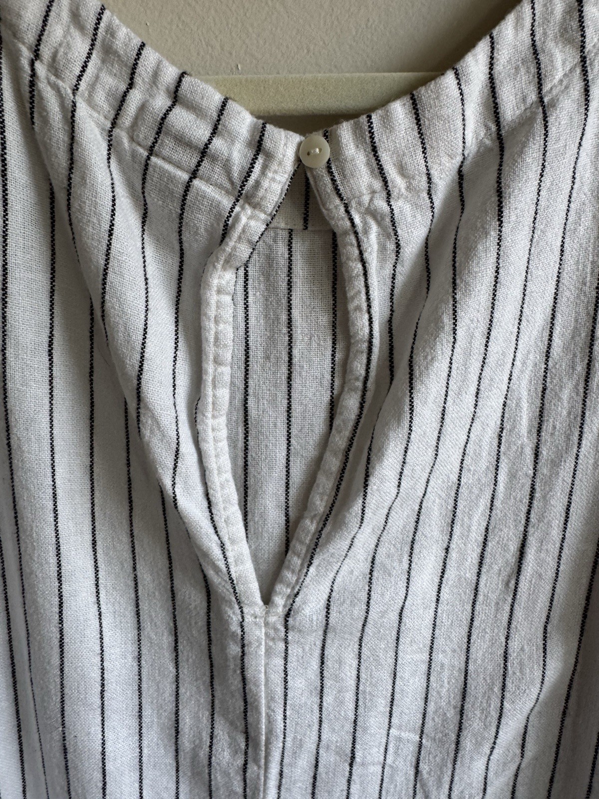 A New Day Linen Blend Sleeveless Shift Dress Women’s Medium Black White Stripe