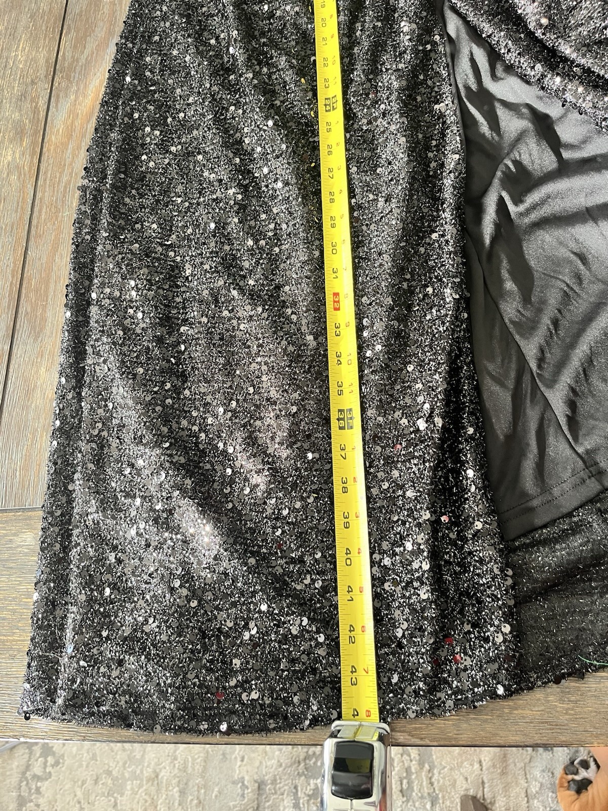 Adyce Black Sequin Gown Size M SIDE SPLIT | Side Train