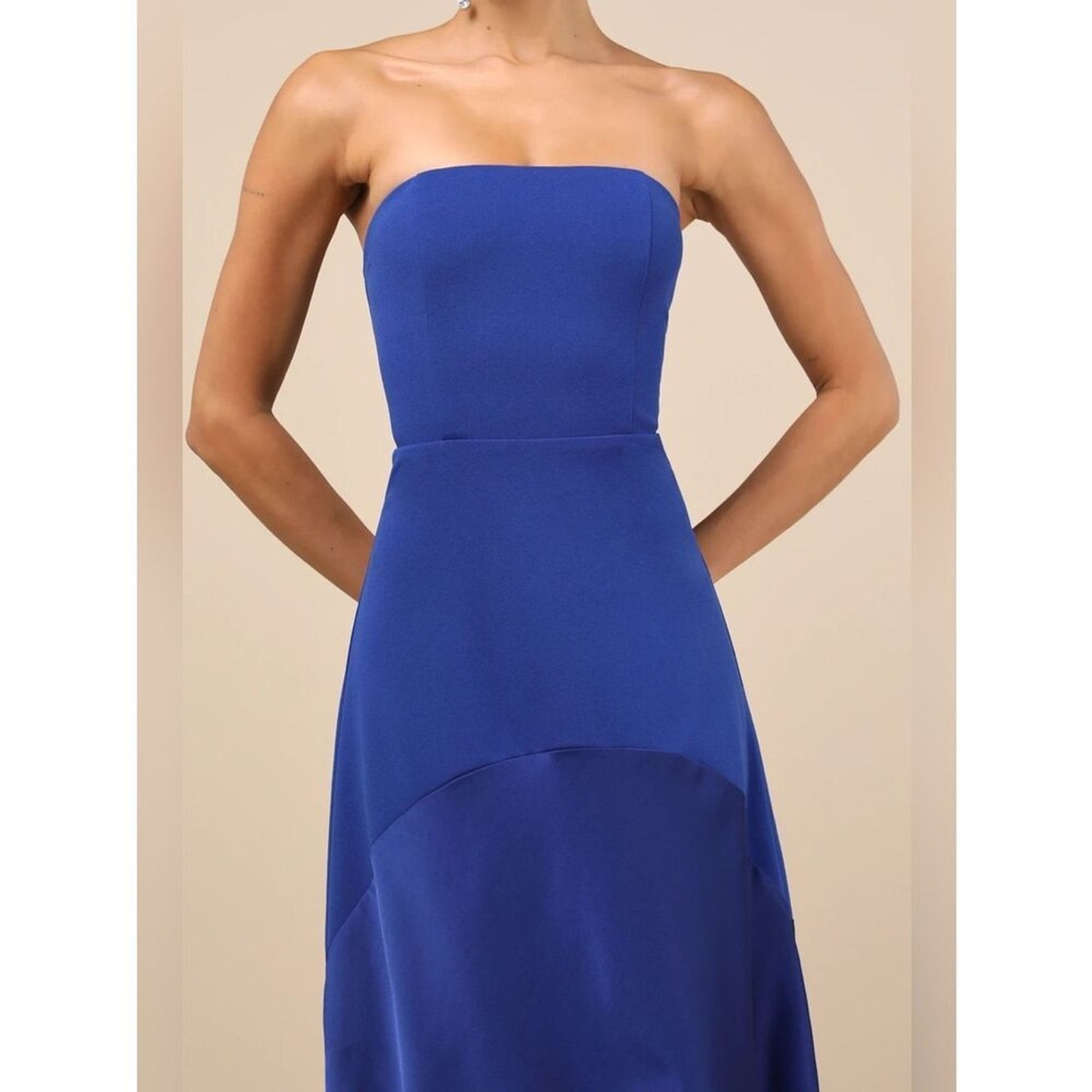 Lulus Compelling Style Royal Blue Strapless A-Line Maxi Dress Size XL NWT