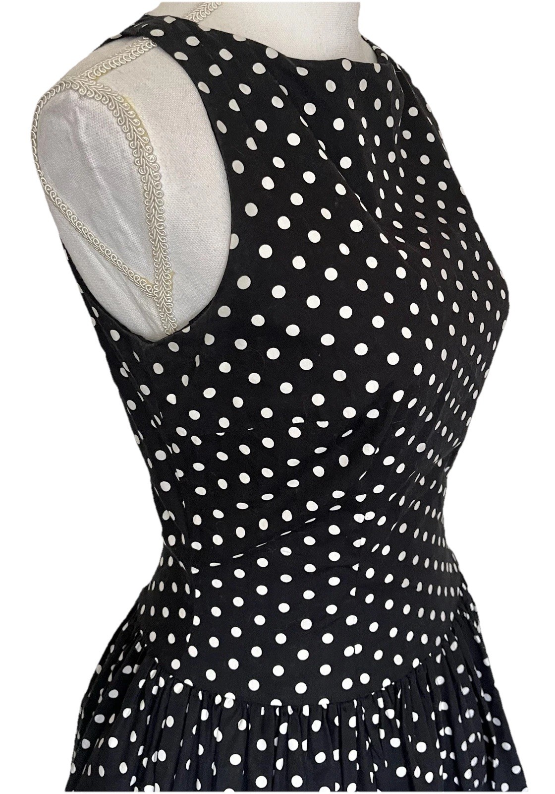 TRACY & MICHAEL S A-Line Dress Pretty Polka Dot Built In Petticoat Tailored Fit