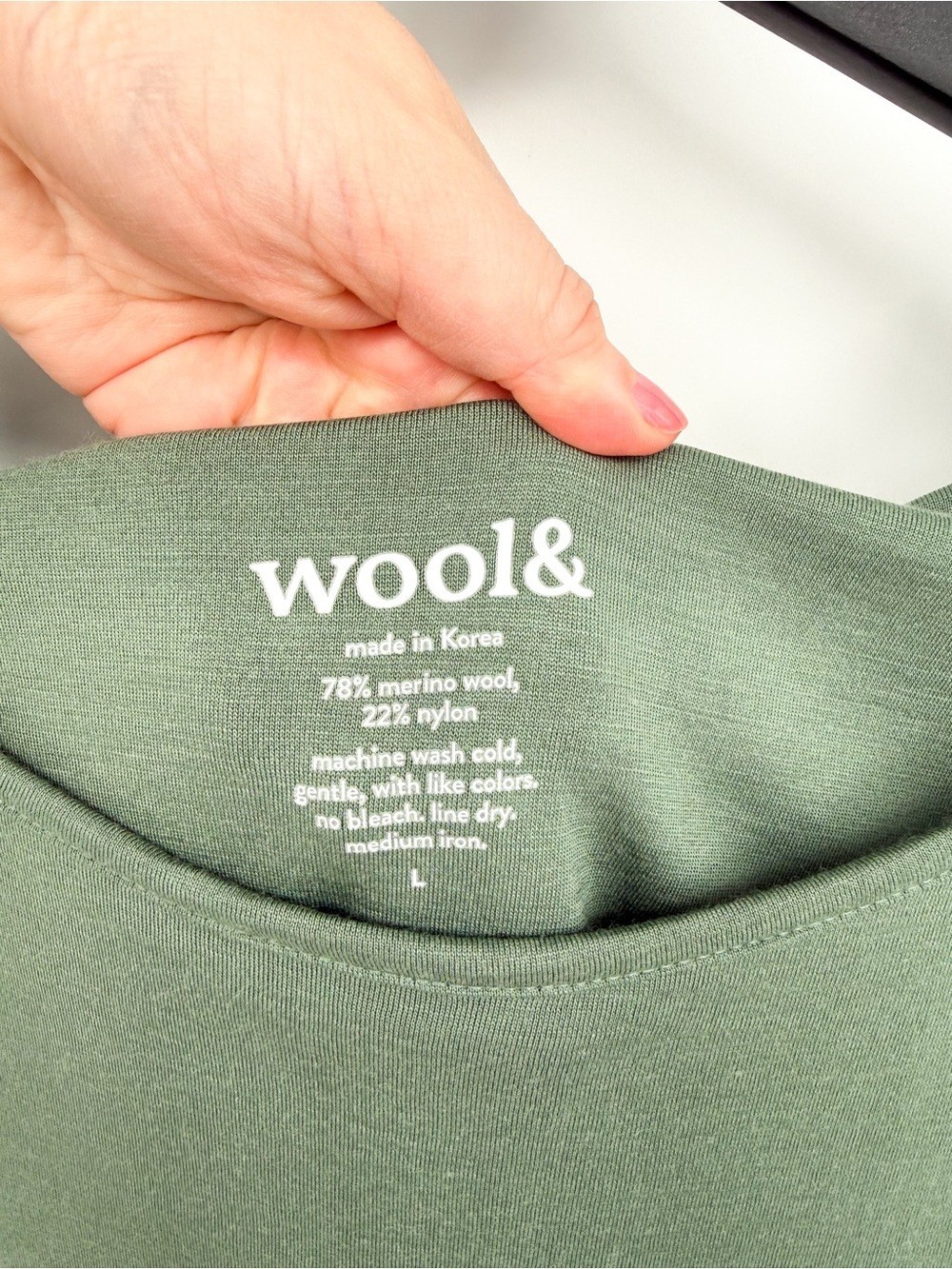 Wool& Women’s Large Rowena Merino Wool Swing Dress Sage Green