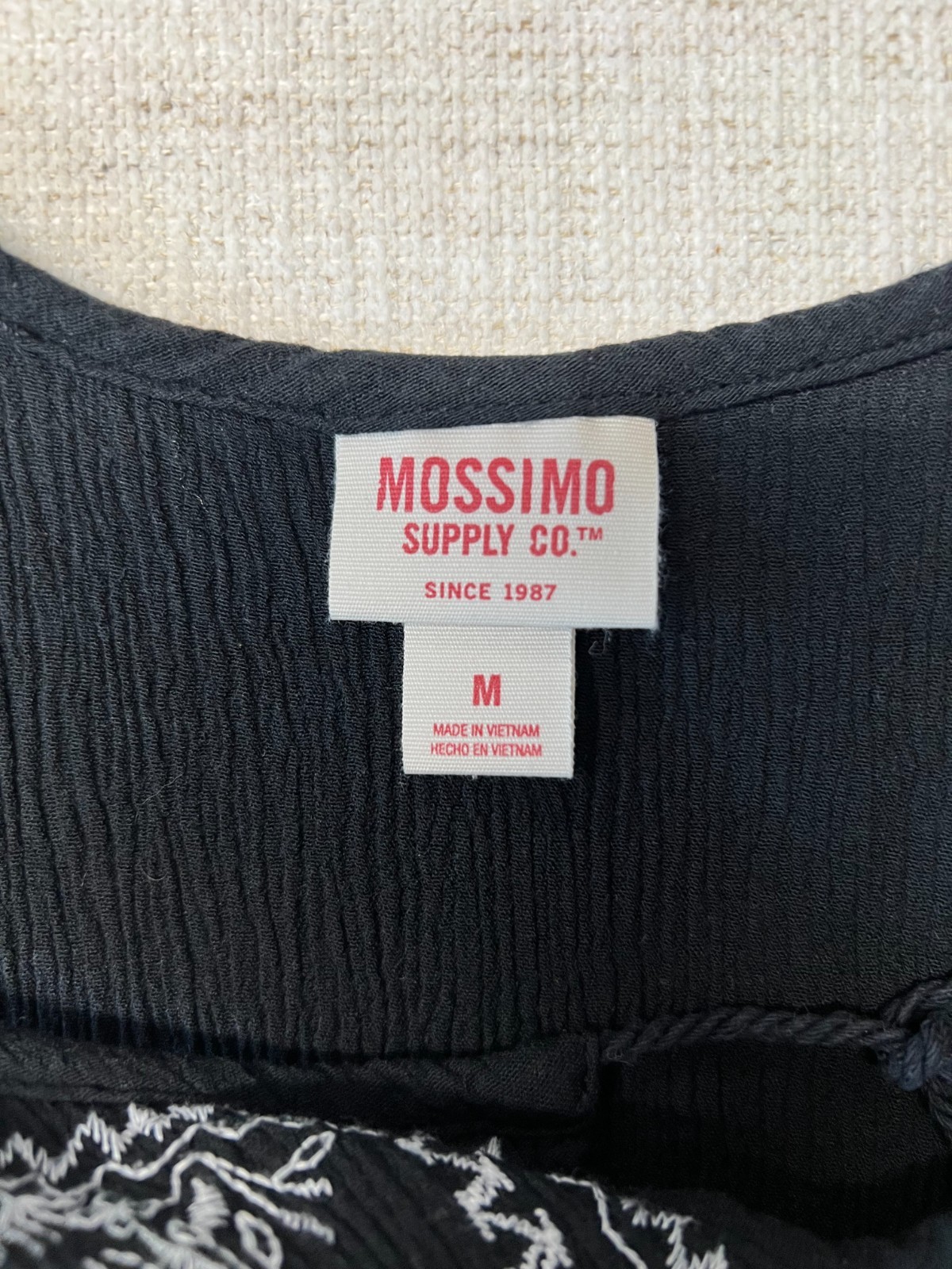 Mossimo Supply Co. Black Embroidered Sleeveless Dress – Women’s Medium
