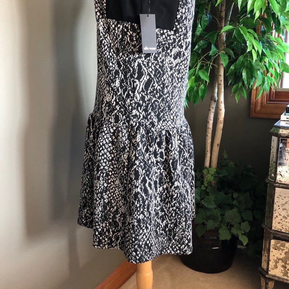 NWT Ella Moss black & white print sleeveless dress S