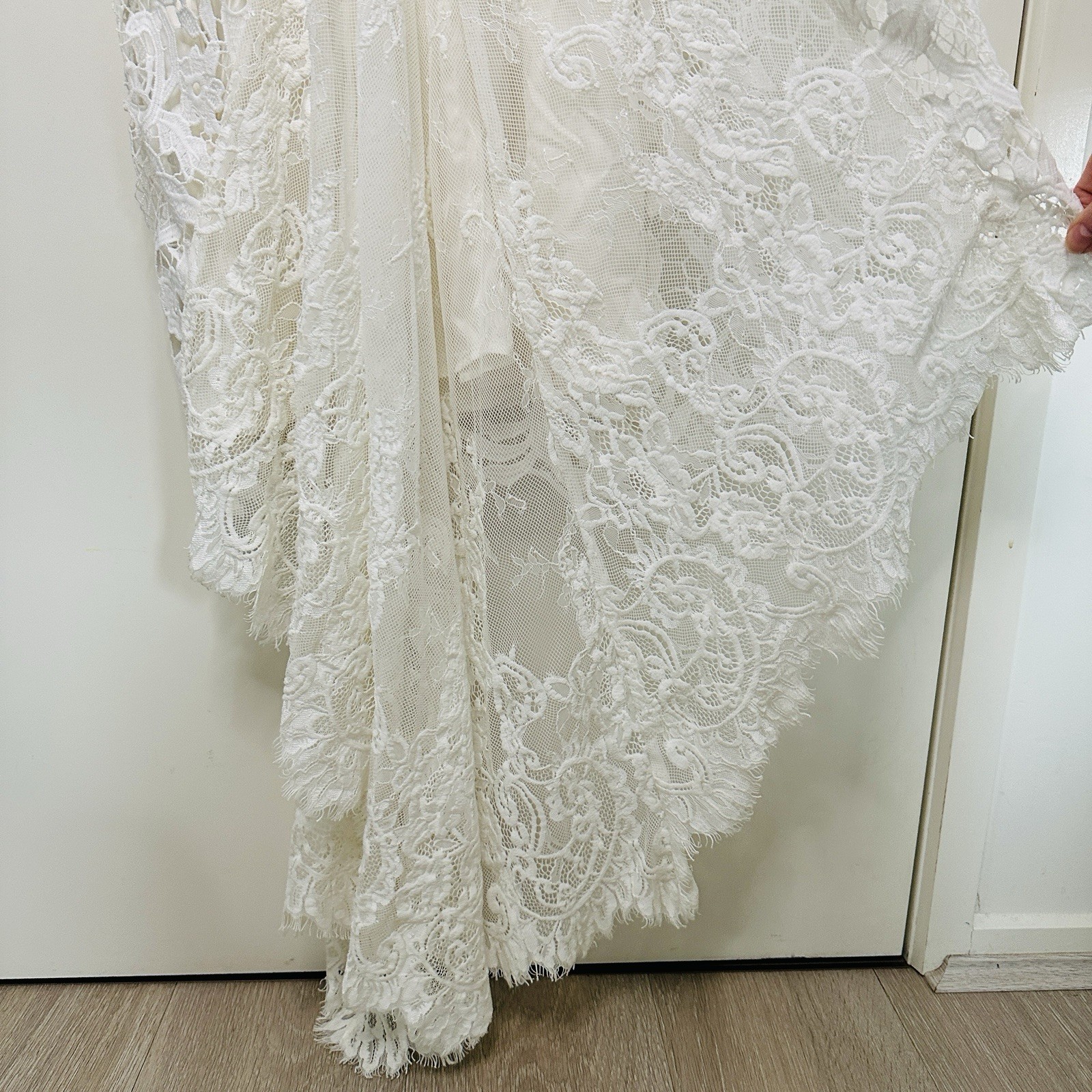 Spell Bride Edie Lace Maxi Gown Size XS High Neck Open Back Bridal Dress Train