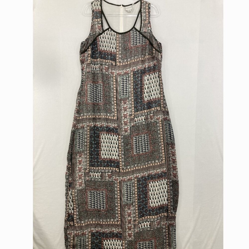 Junarose size 14 Multicolor Patchwork Boho Print Maxi Dress Feminine Vacation