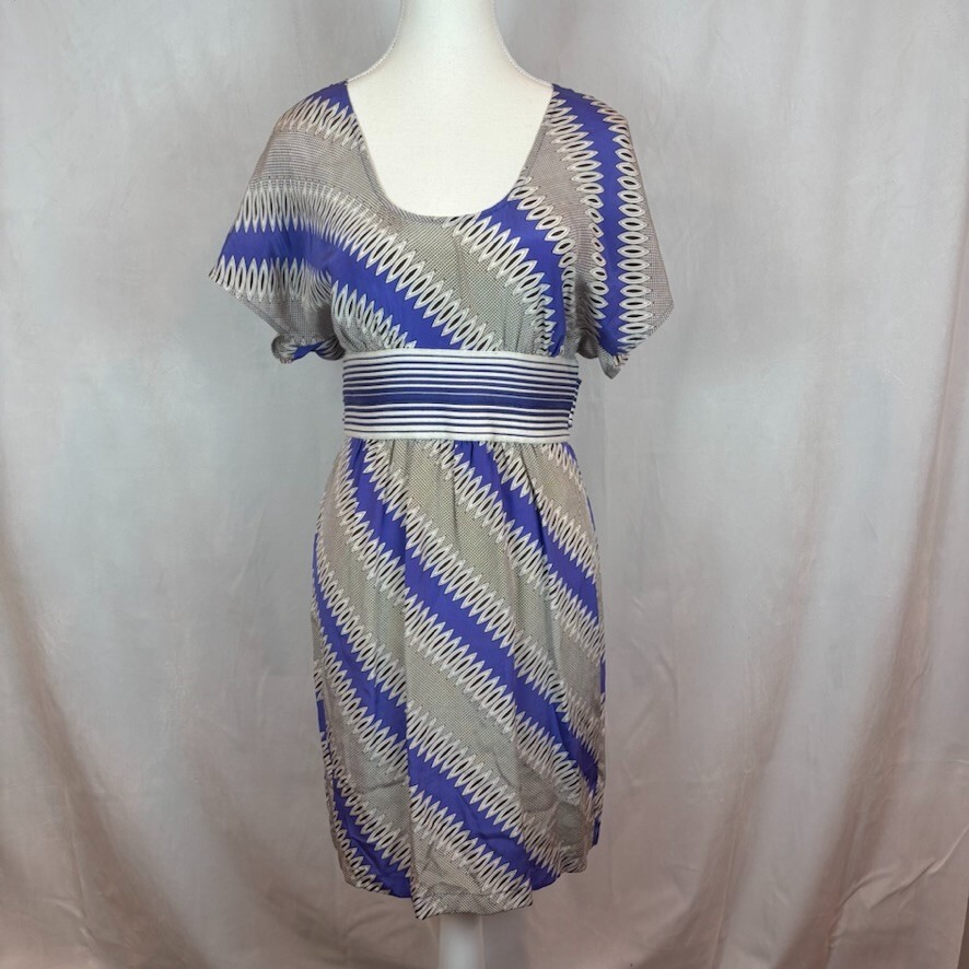Plenty by Tracy Reese Women’s 100% Silk Purple Tie Back Zip Dress sz 8 workwear